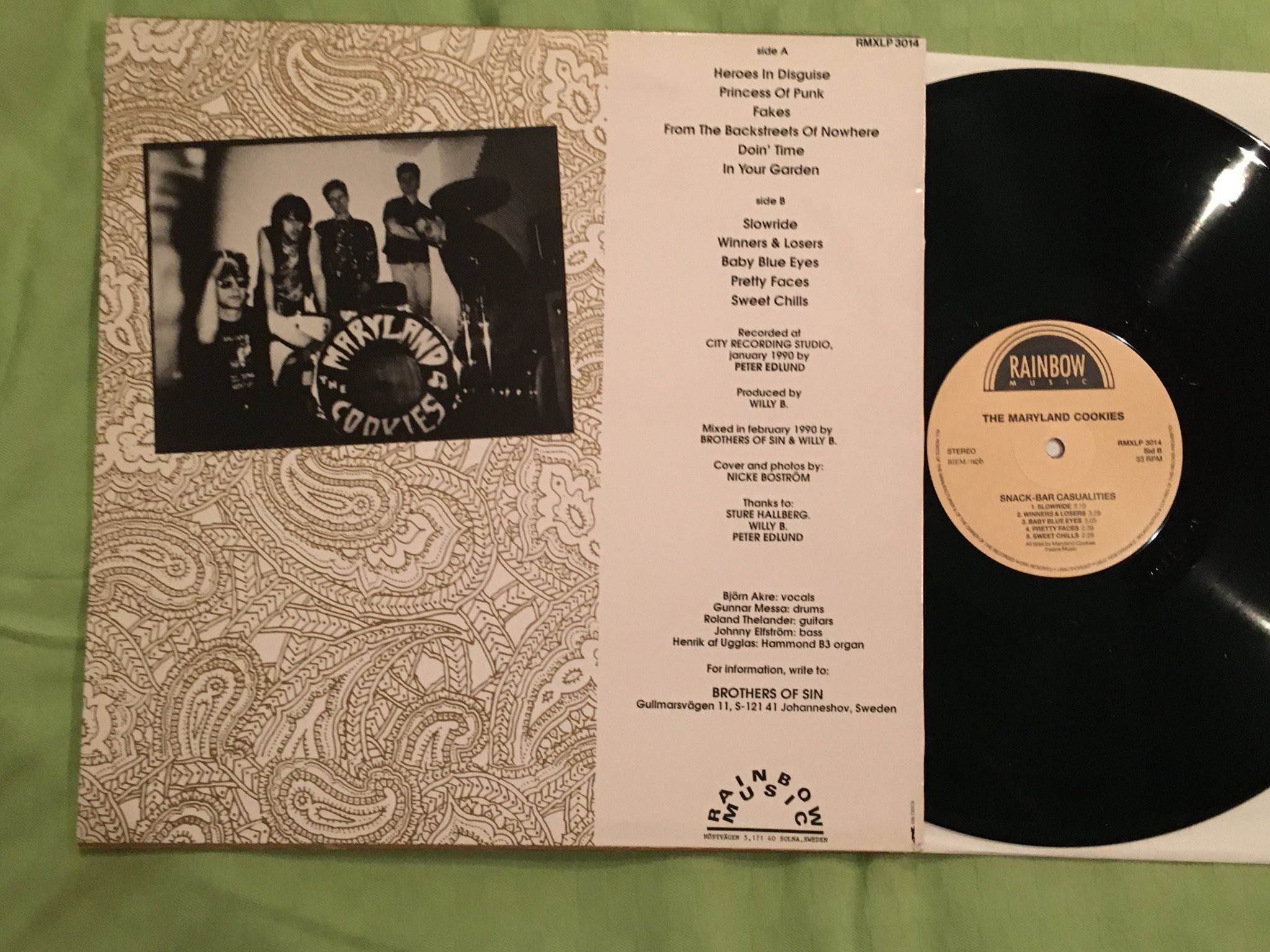 Omslagsbild för skivan THE MARYLAND COOKIES snack bar casualities LP -90 RAINBOW RMXLP 3014