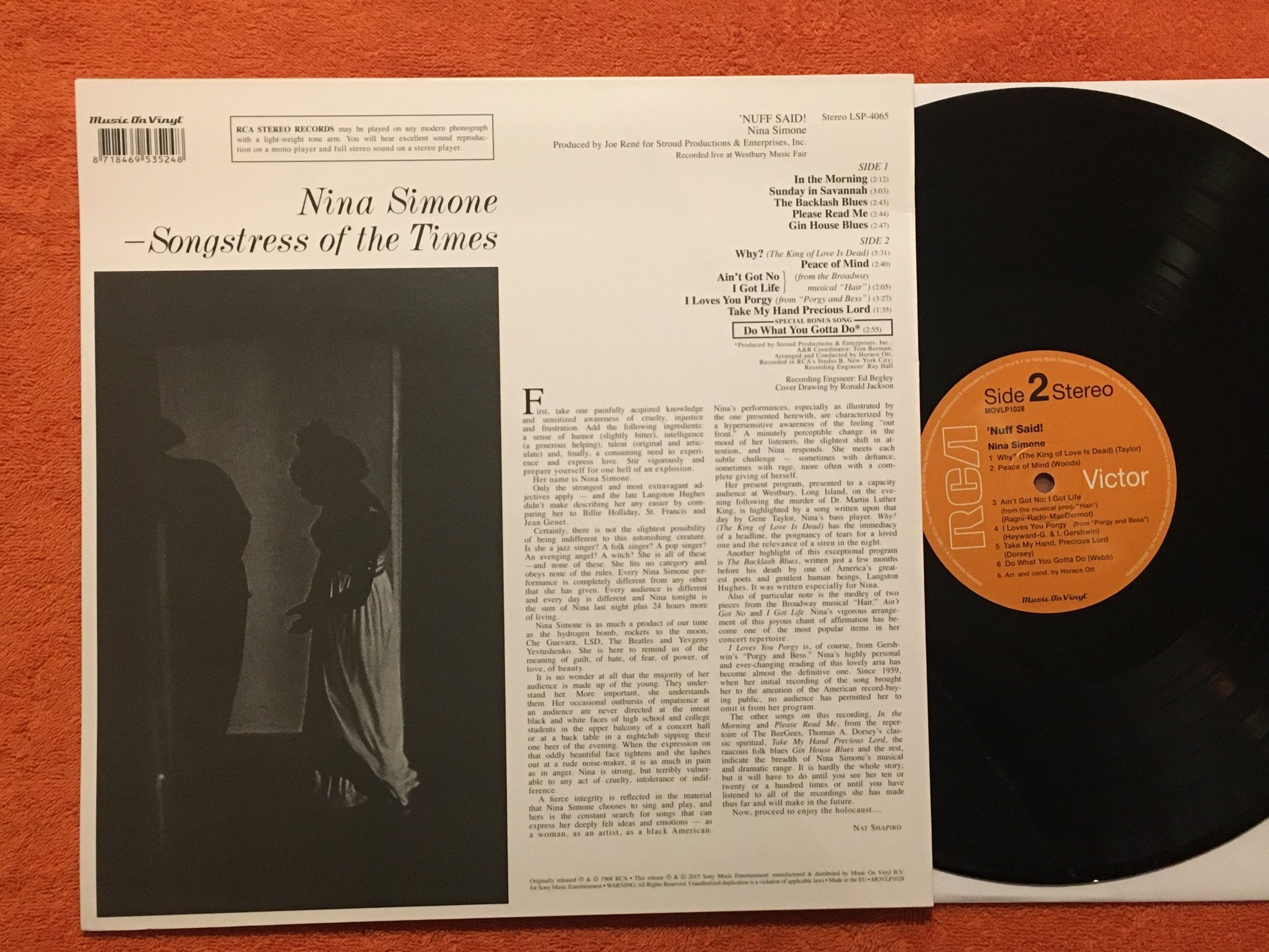 Omslagsbild för skivan NINA SIMONE nuff said LP 2015 MUSIC ON VINYL MOVLP1028