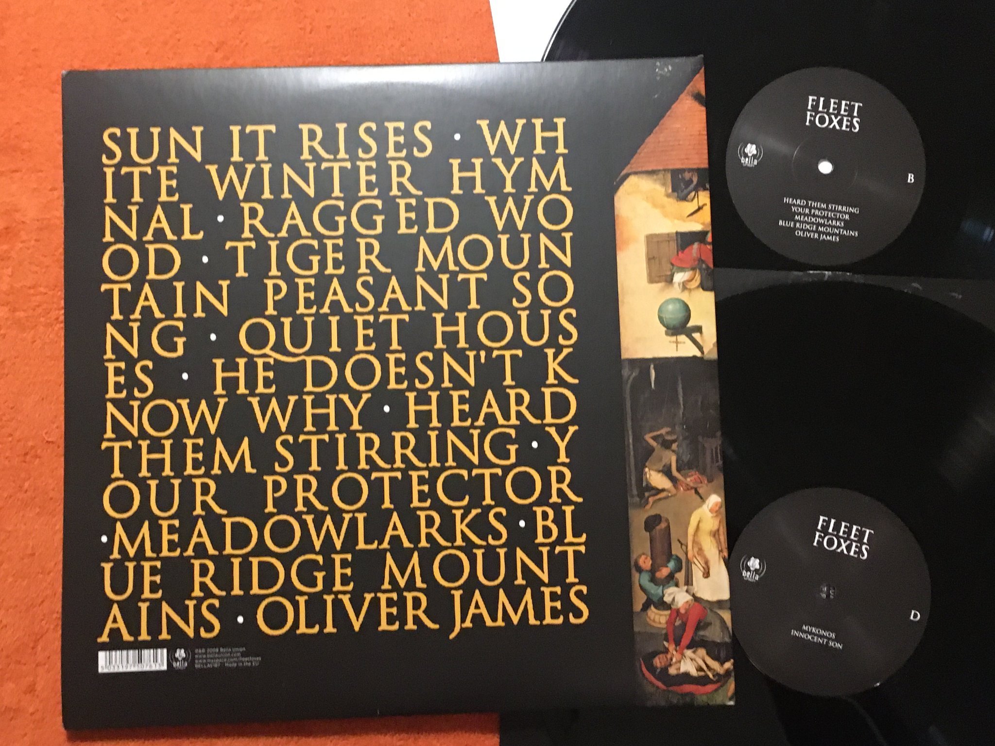 Omslagsbild för skivan FLEET FOXES s/t 2xLP 2008 UK BELLA UNION BELLAV 167 indie rock