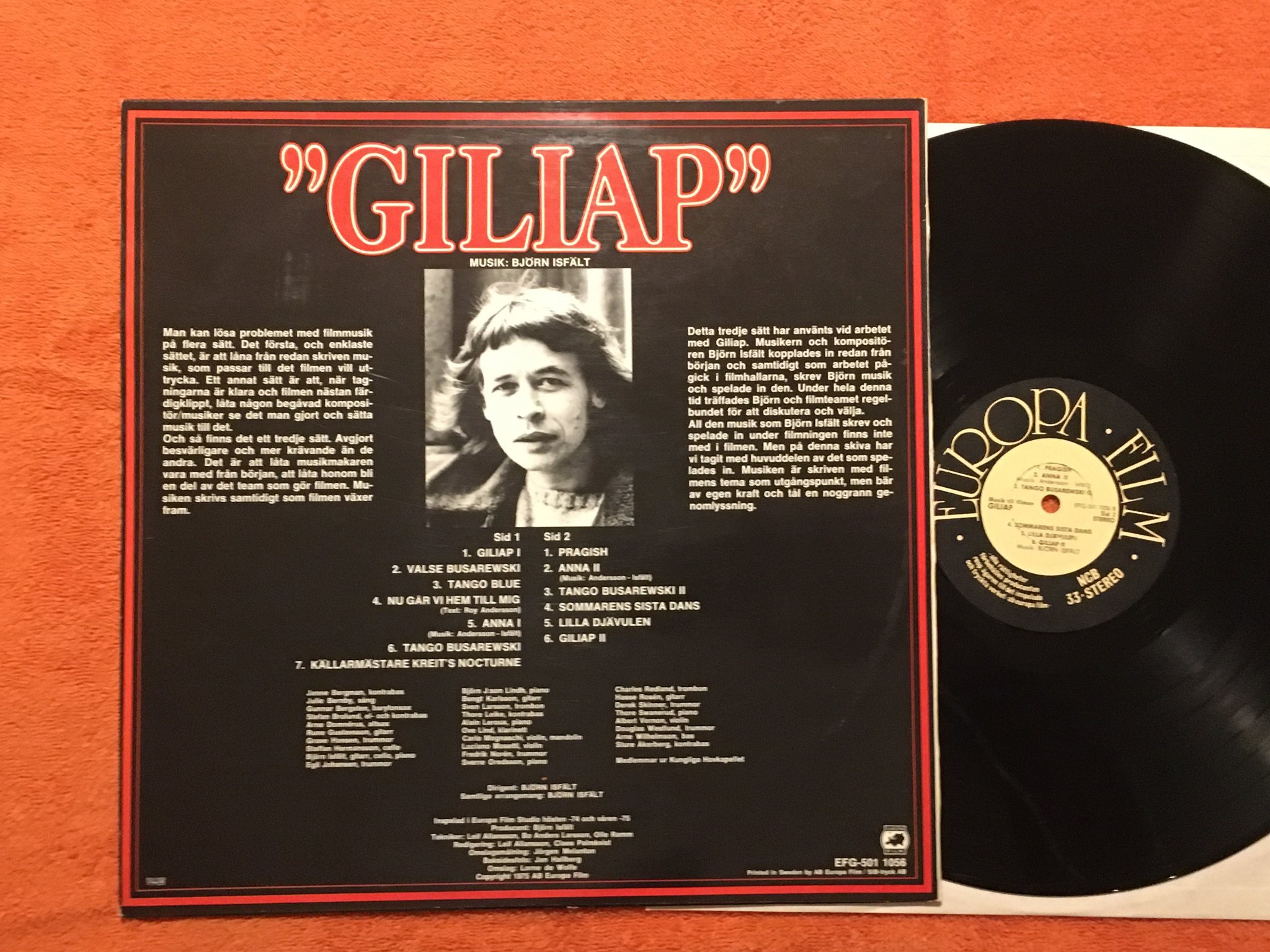 Omslagsbild för skivan BJÖRN ISFÄLT giliap LP -75 EUROPA FILM EFG-501 1056