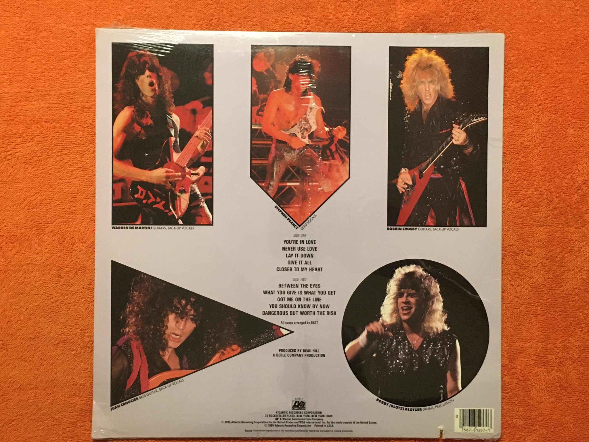 Omslagsbild för skivan RATT invasion of your privacy LP -85 ATLANTIC 78 12571 still sealed 