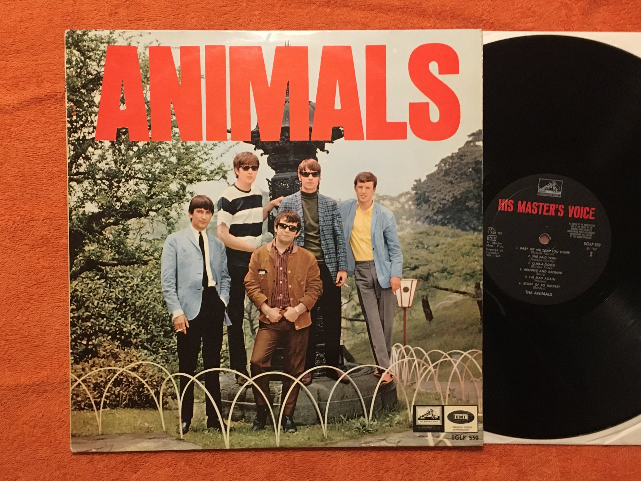 Omslagsbild för skivan THE ANIMALS s/t LP -67 Swe HIS MASTER'S VOICE SGLP 530