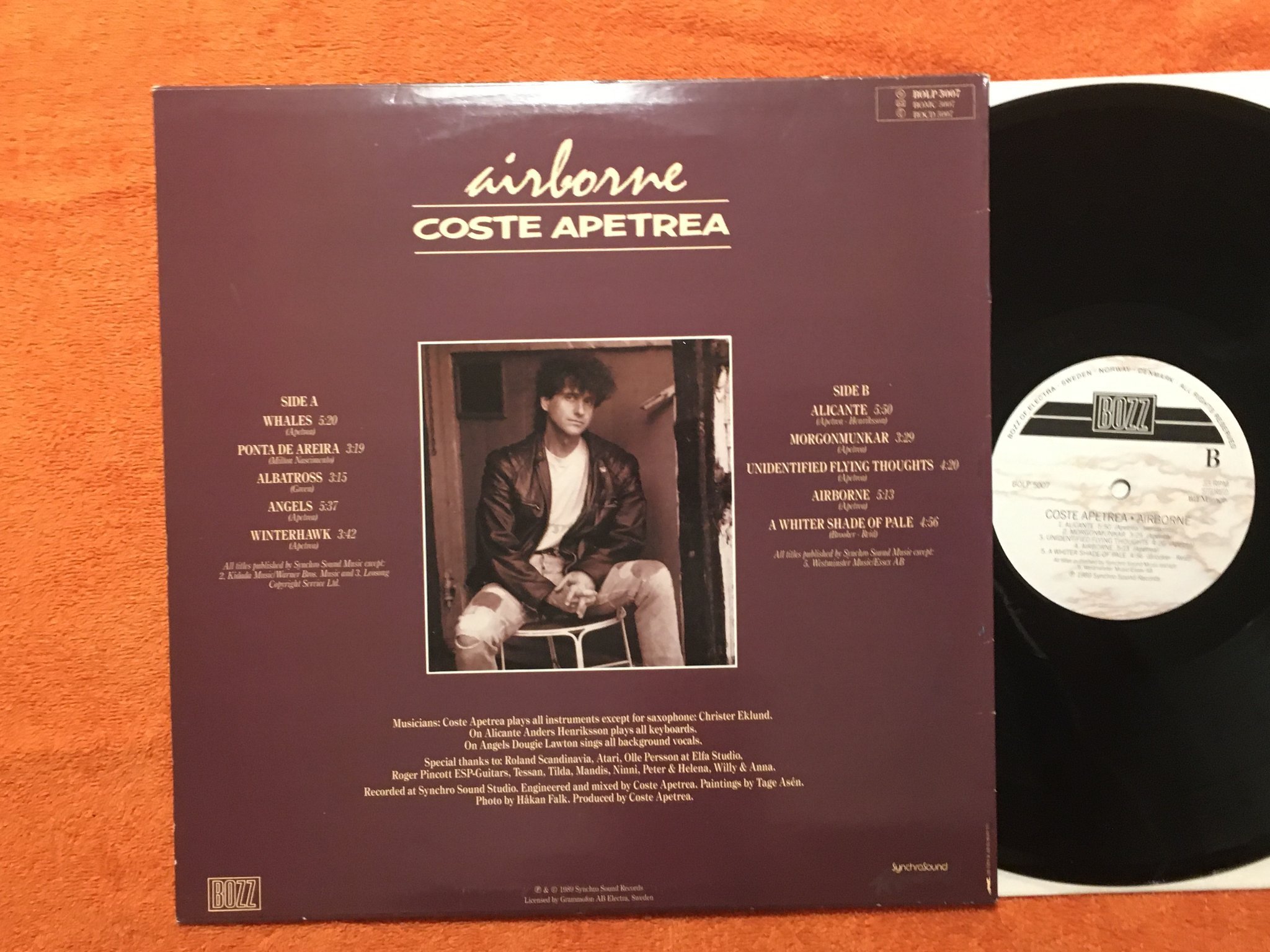 Omslagsbild för skivan COSTE APETREA airborne LP -89 BOZZ BOLP 5007