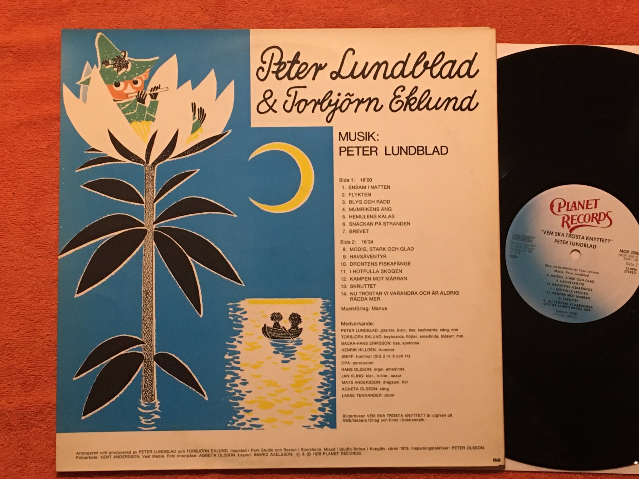 Omslagsbild för skivan PETER LUNDBLAD vem ska trösta knyttet? LP -78 Swe PLANET MOP 3006