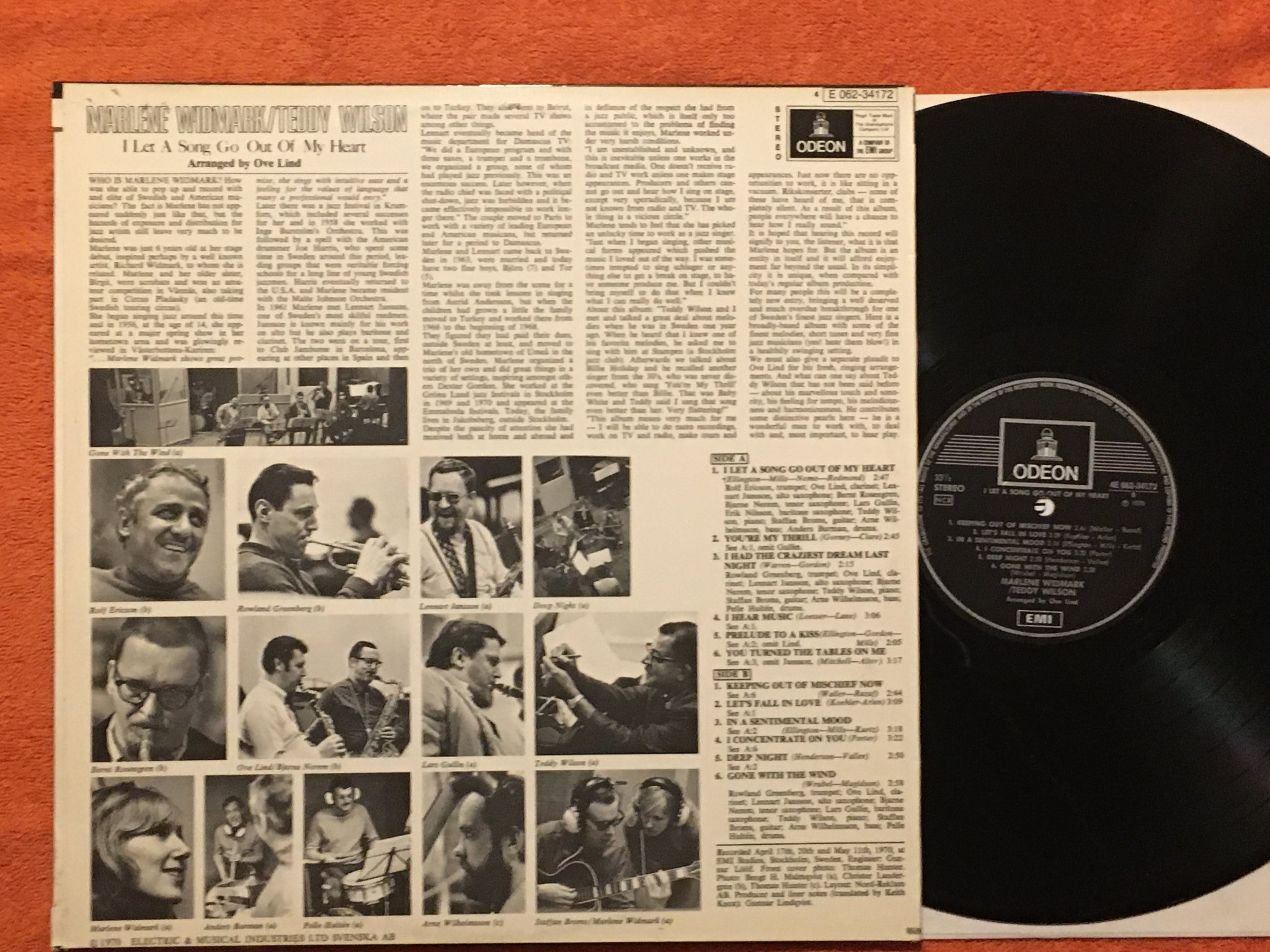 Omslagsbild för skivan MARLENE WIDMARK / TEDDY WILSON LP -70 Swe ODEON 4E 062-34172