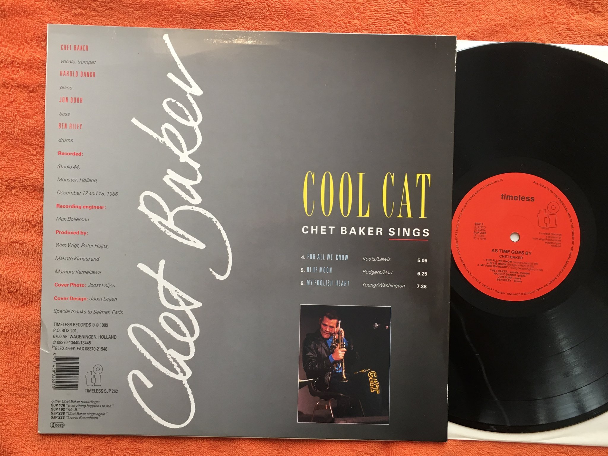 Omslagsbild för skivan CHET BAKER Cool Cat LP -89 Hol TIMELESS SJP 262