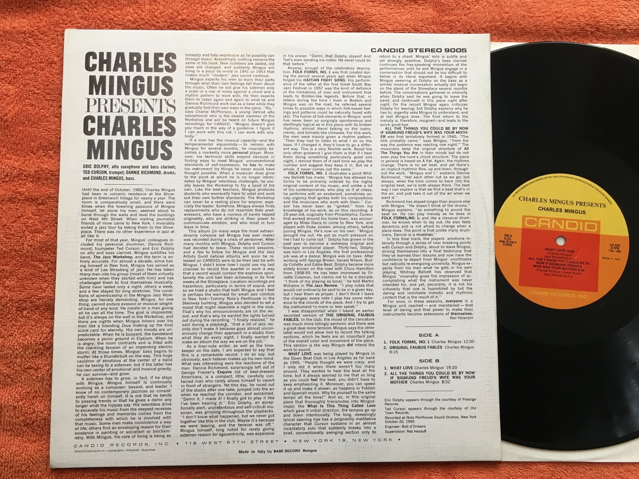 Omslagsbild för skivan CHARLES MINGUS presents LP re ITA CANDID GJS 9005