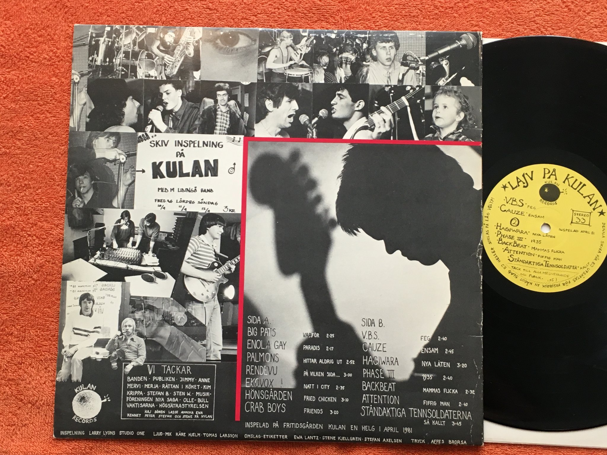 Omslagsbild för skivan VARIOUS lajv på Kulan LP -81 Swe KULAN RECORDS Lidingö