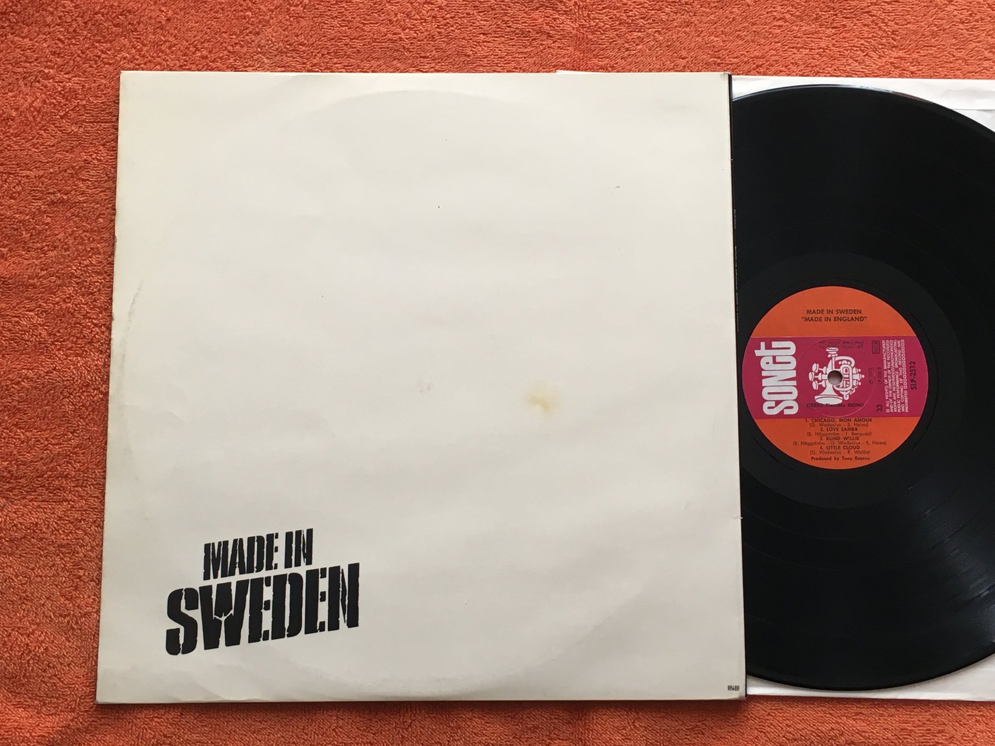 Omslagsbild för skivan MADE IN SWEDEN made in England LP -70 Swe SONET SLP-2512 