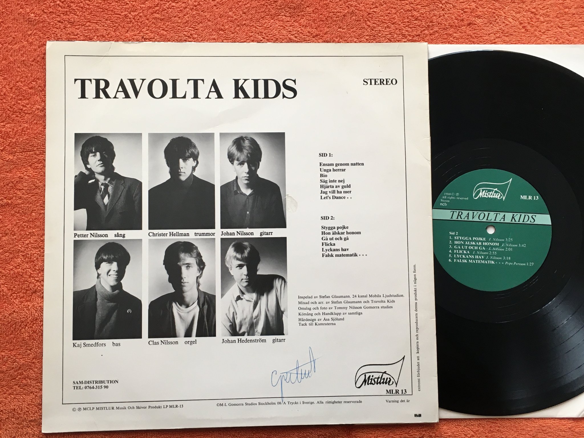 Omslagsbild för skivan TRAVOLTA KIDS s/t LP -80 Swe MISTLUR MLR 13