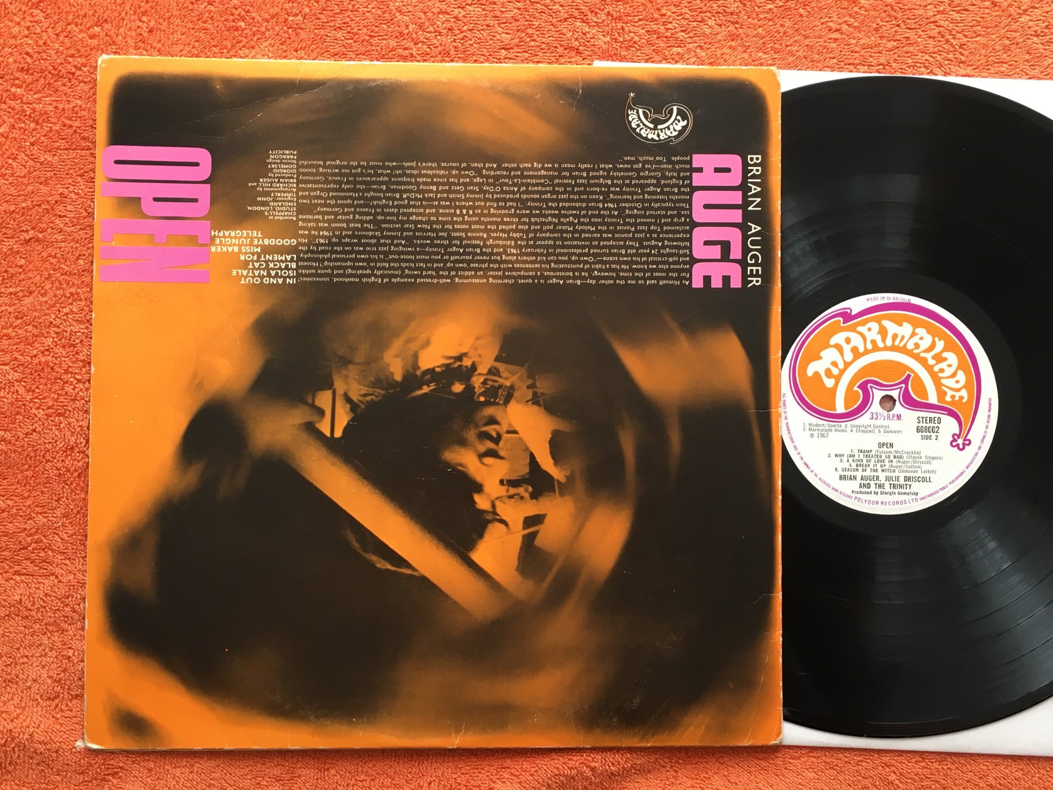 Omslagsbild för skivan JULIE DRISCOLL jools LP -67 UK MARMALADE 608002 JAZZ ROCK