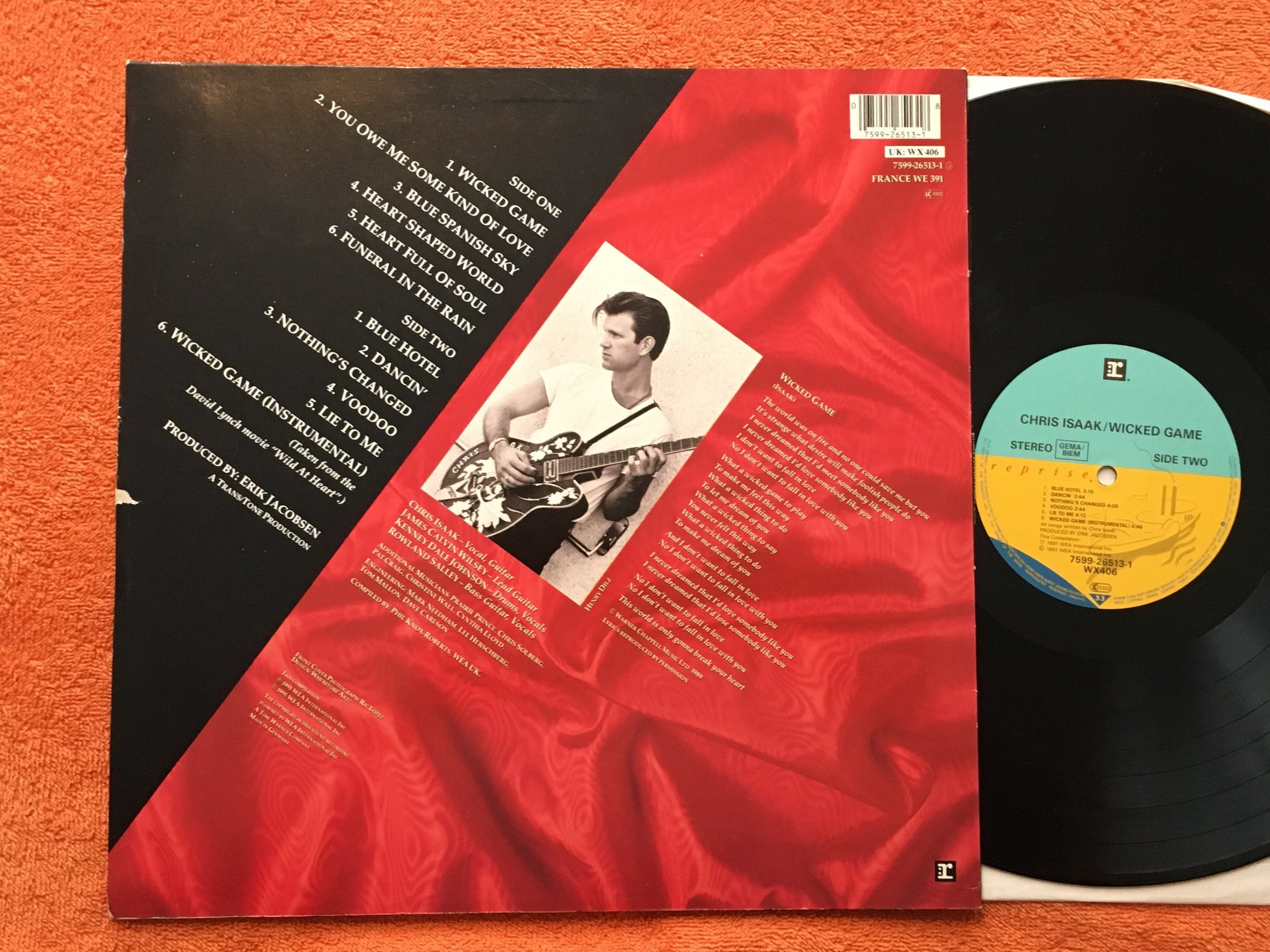 Omslagsbild för skivan CHRIS ISAACS wicked game LP -91 REPRISE 7599-26513-1