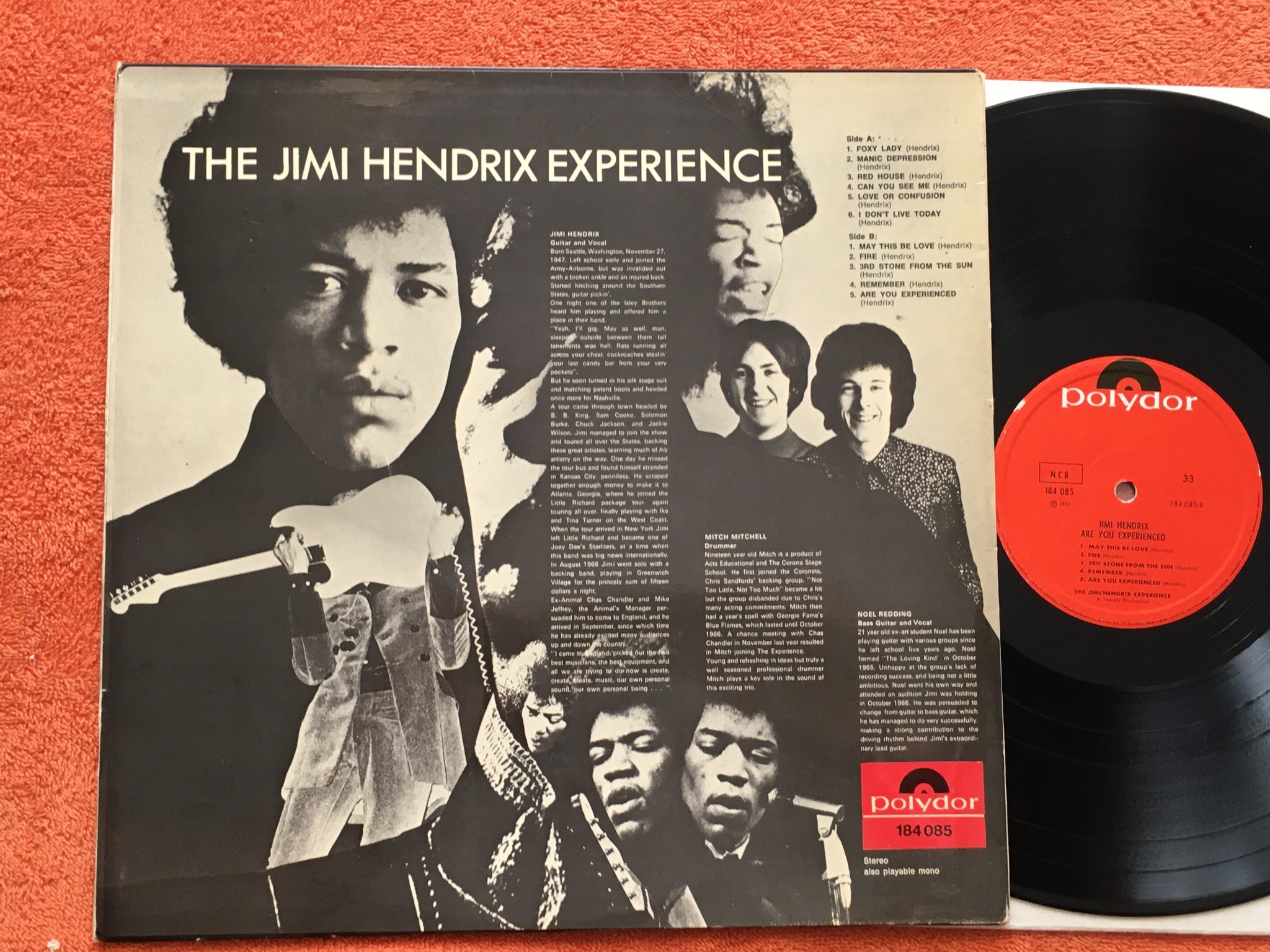 Omslagsbild för skivan JIMI HENDRIX are you experienced LP -67 POLYDOR 184085 