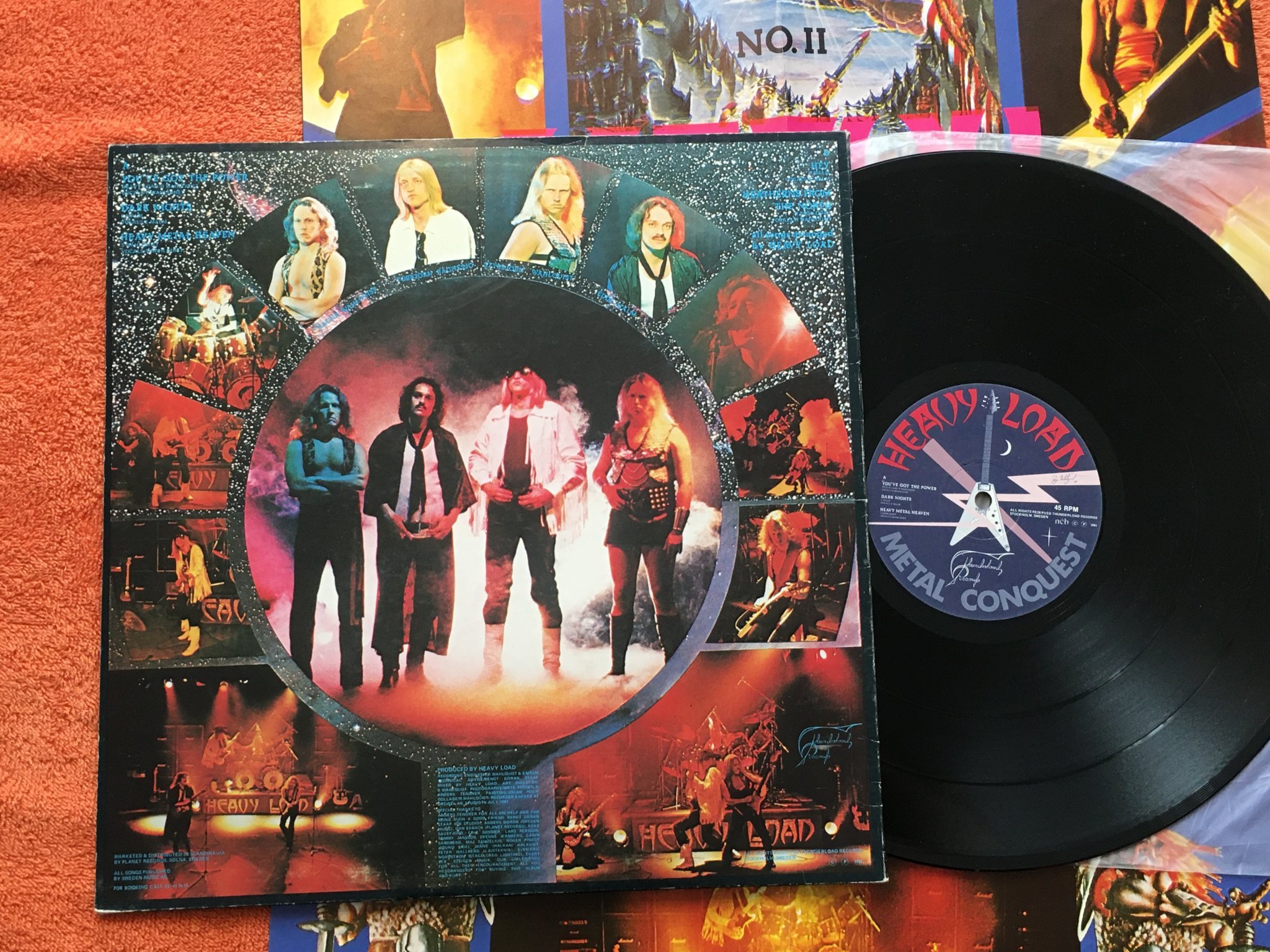 Omslagsbild för skivan HEAVY LOAD metal conquest LP -81 THUNDERLOAD TMP 811 posters 