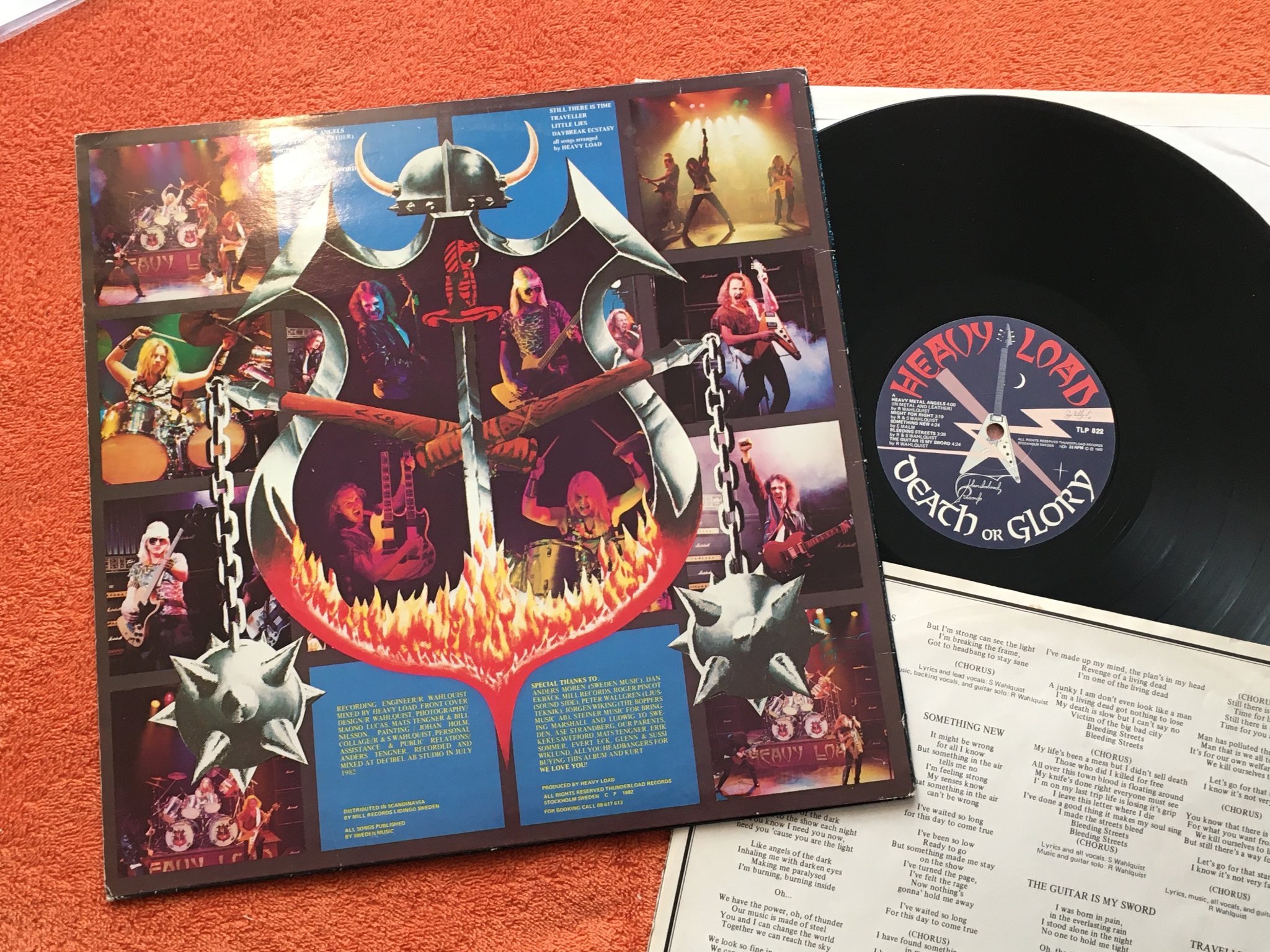 Omslagsbild för skivan HEAVY LOAD death or glory LP + 7"single -82 THUNDERLOAD  TLP 822 posters