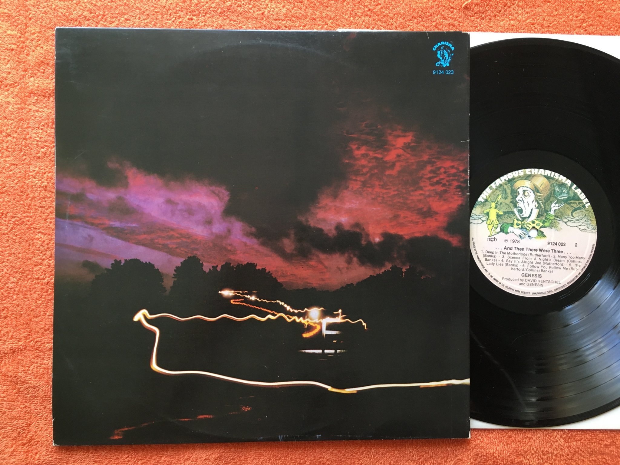 Omslagsbild för skivan GENESIS  and then there were three LP -78 THE FAMOUS CHARISMA LABEL