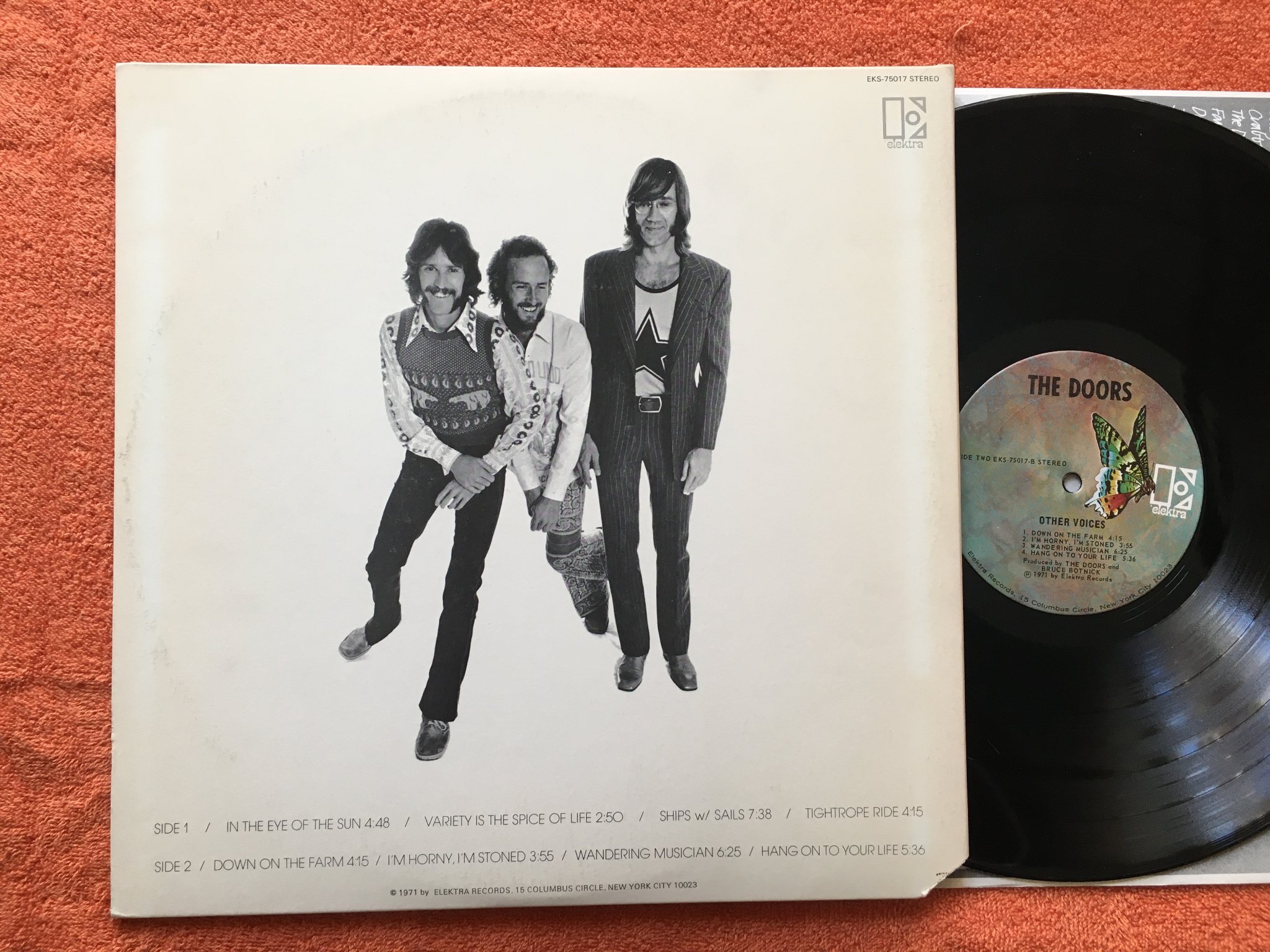 Omslagsbild för skivan THE DOORS other voices LP -72 US ELEKTRA EKS 75017