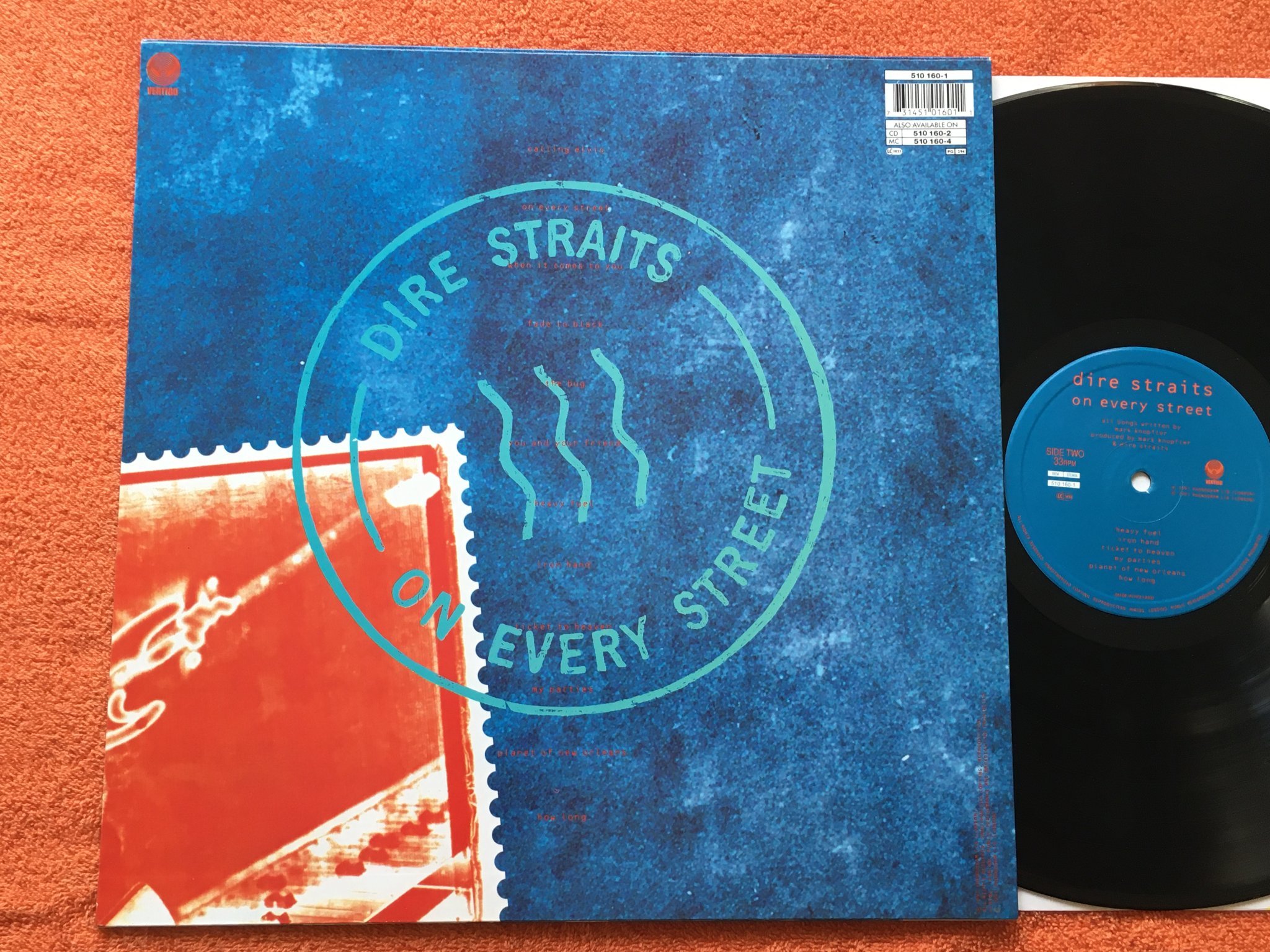 Omslagsbild för skivan DIRE STRAITS on every street LP -91 VERTIGO 510160-1 