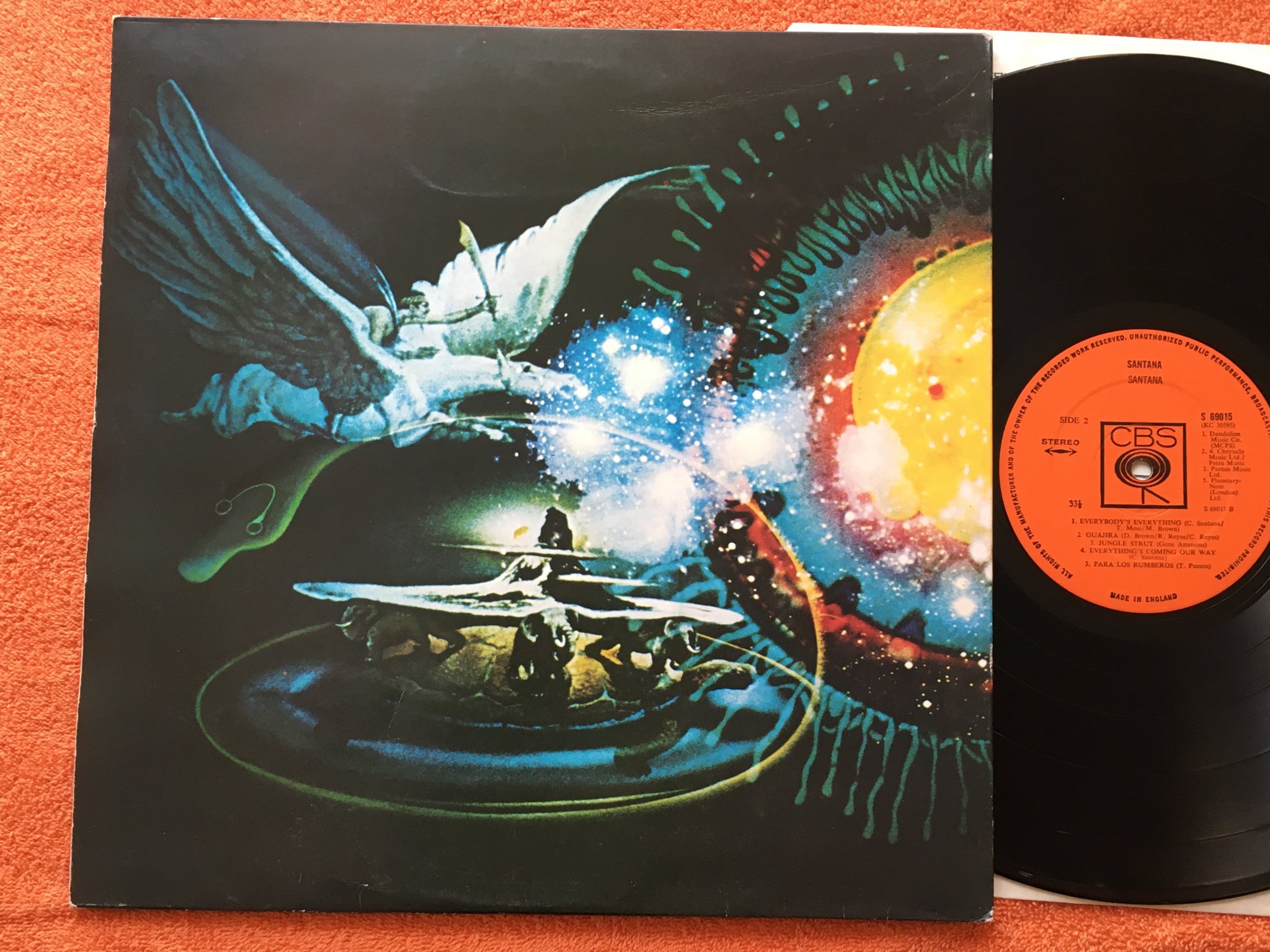 Omslagsbild för skivan SANTANA s/t LP -71 UK CBS S 69015