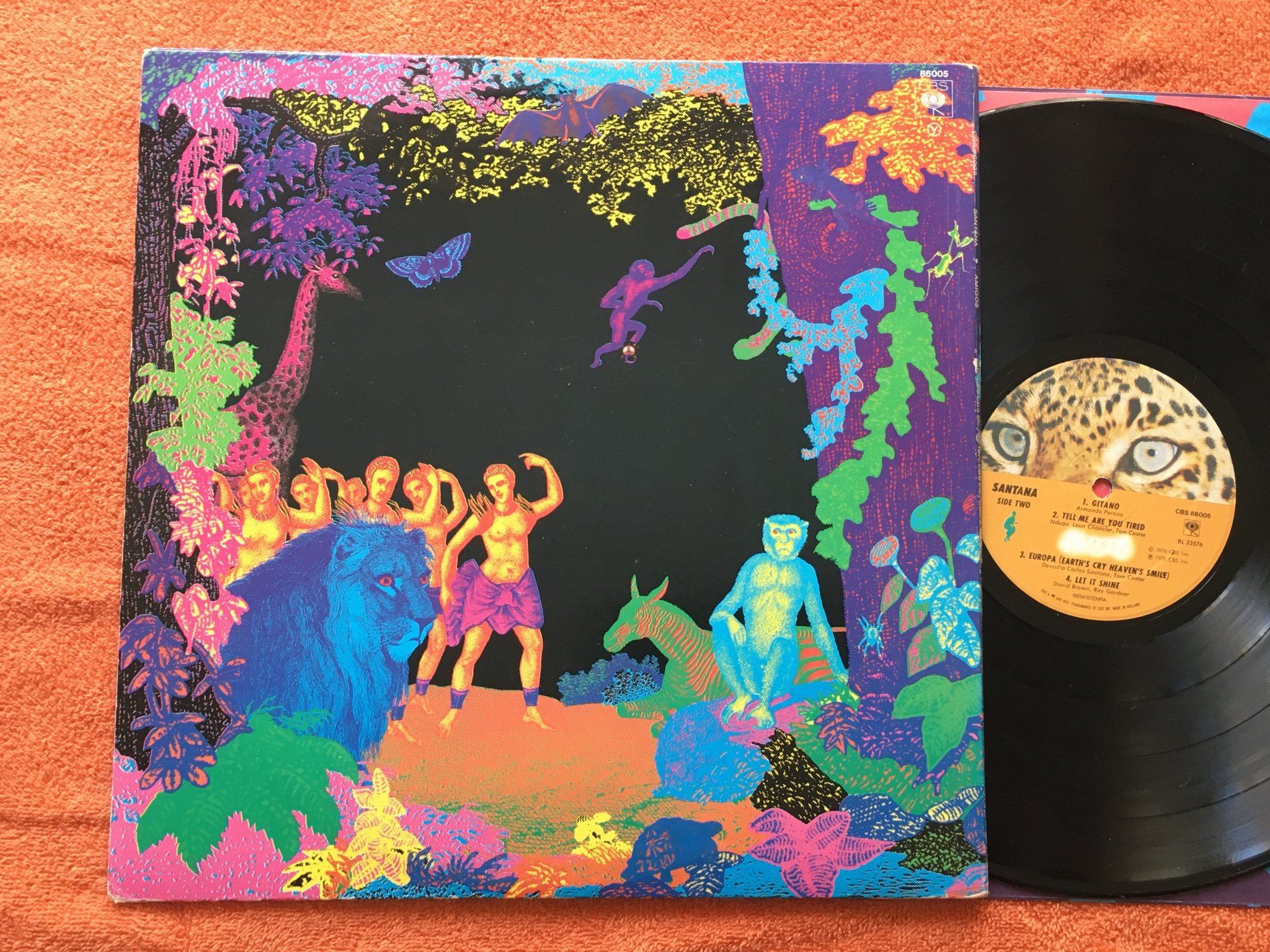 Omslagsbild för skivan SANTANA amigos LP -76  CBS 86005