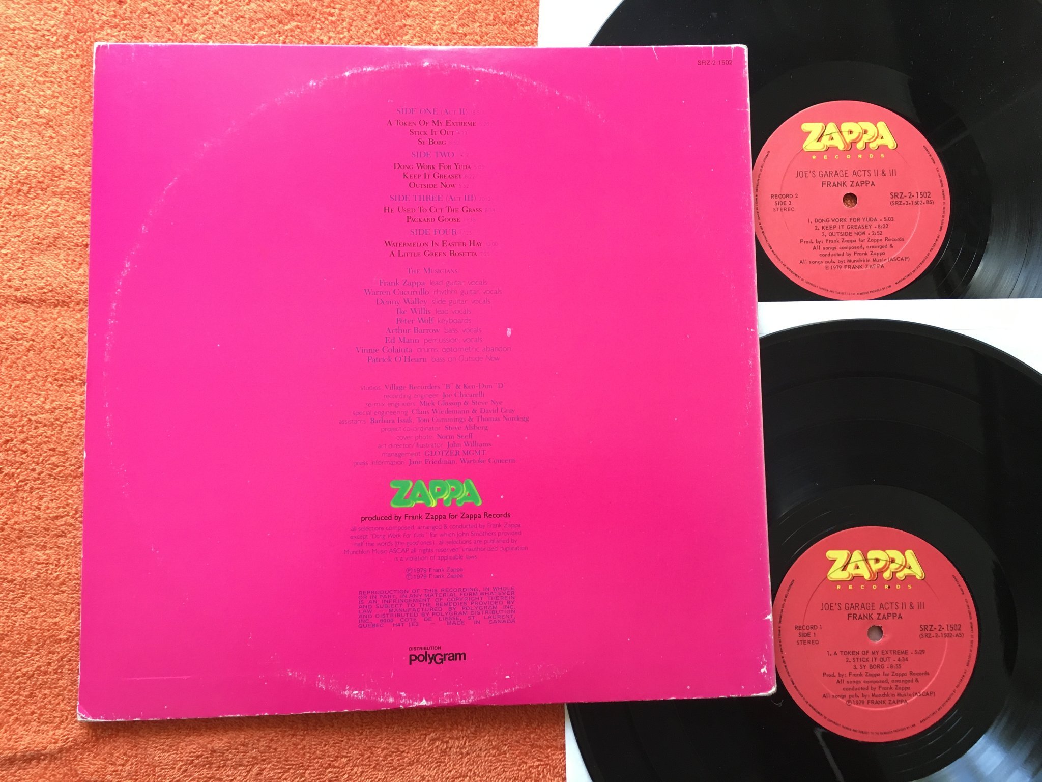 Omslagsbild för skivan FRANK ZAPPA Joe's garage acts II & III 2xLP -79 ZAPPA SRZ-2-1502