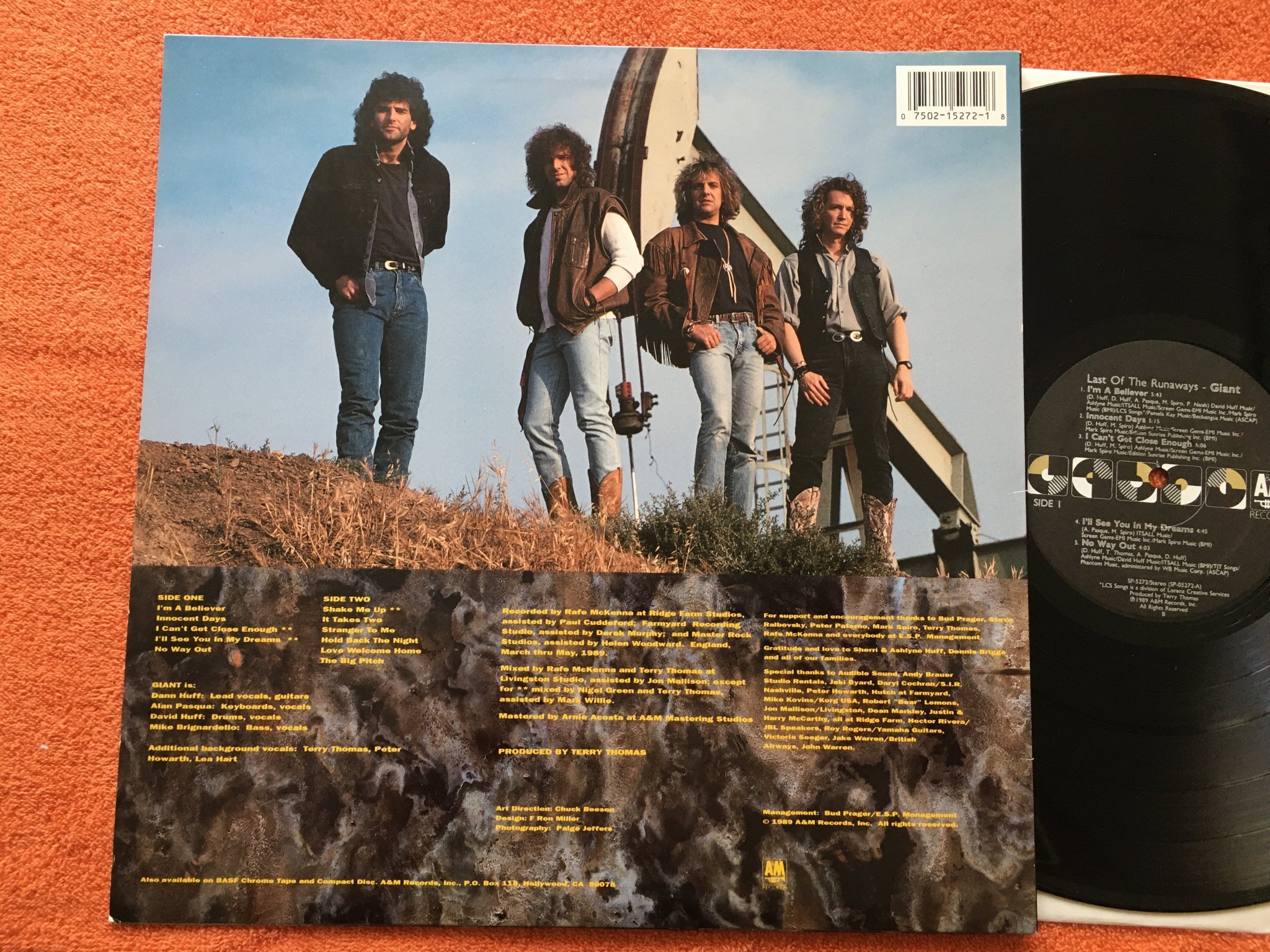 Omslagsbild för skivan GIANT last of the runaways LP -89 US A&M SP-5272