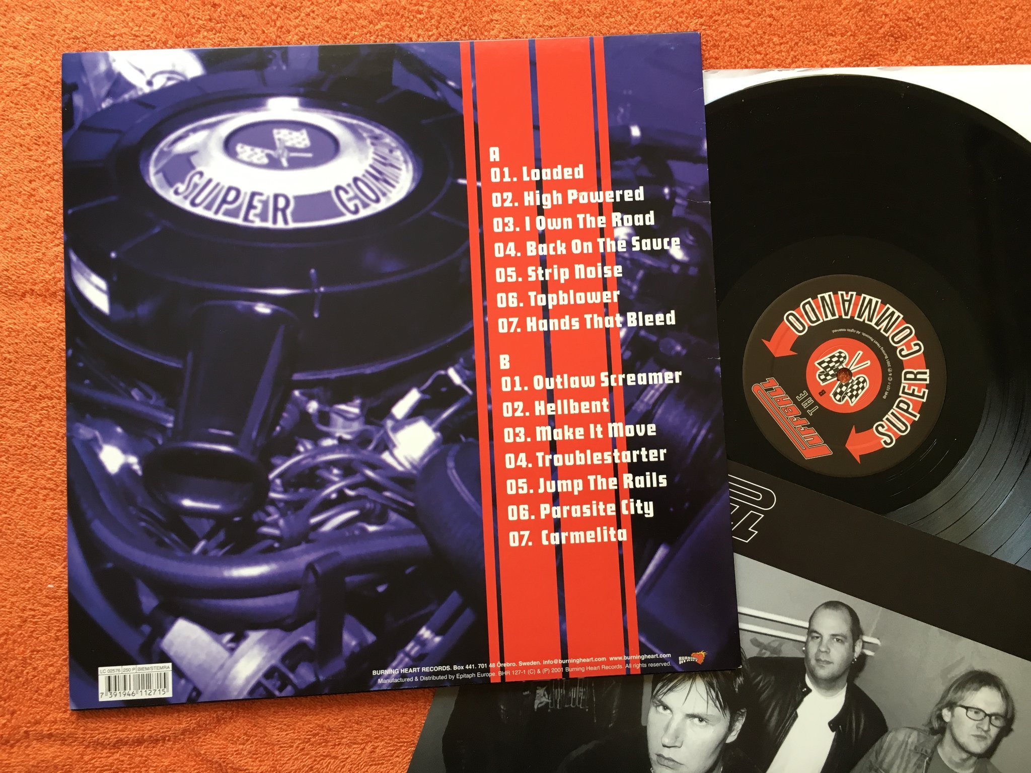 Omslagsbild för skivan PUFFBALL the super commando LP 2001 Swe BURNING HEART BHR 127-1 punk