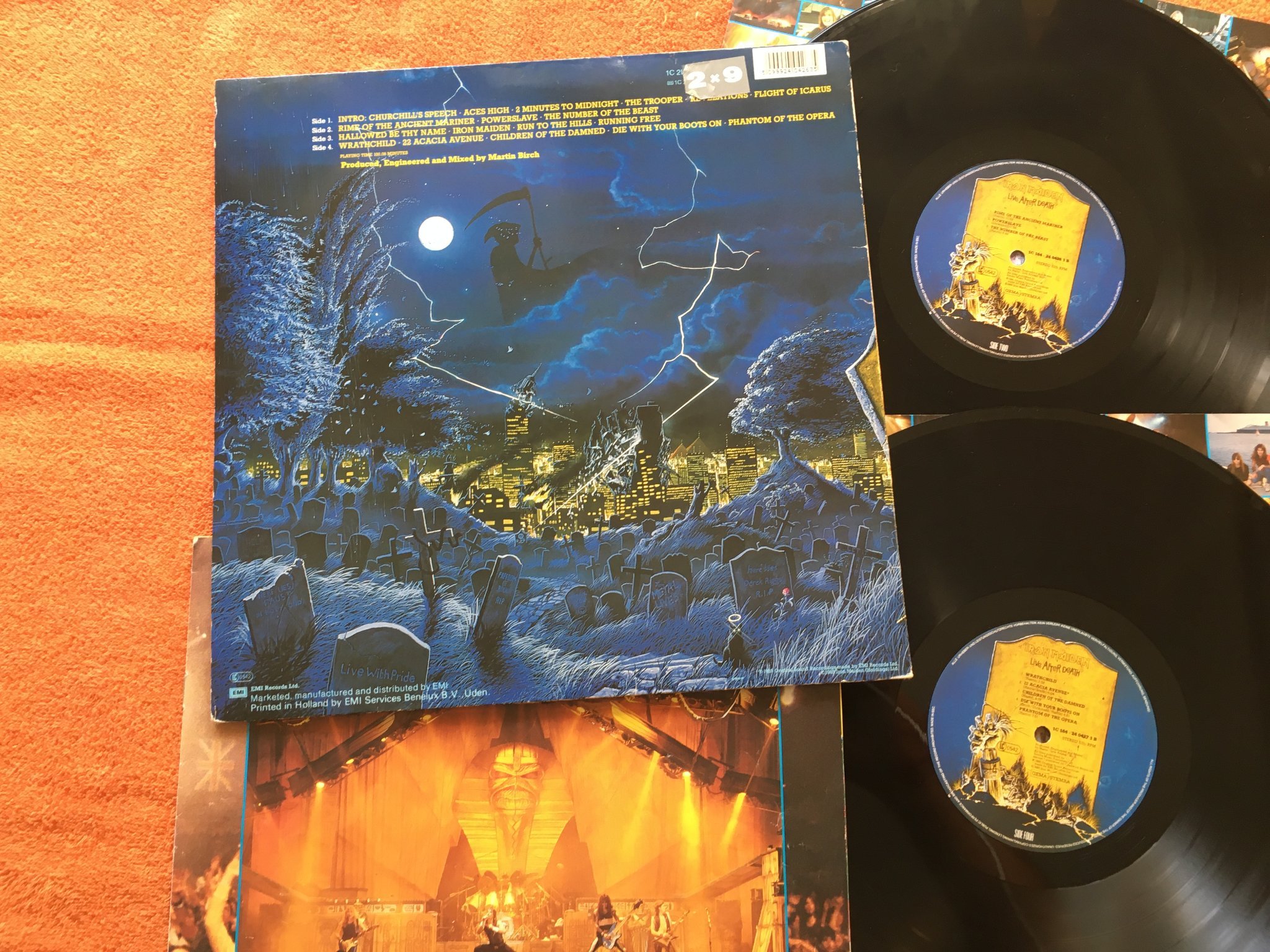 Omslagsbild för skivan IRON MAIDEN life after death 2xLP -85 EMI 1C 164-2404261