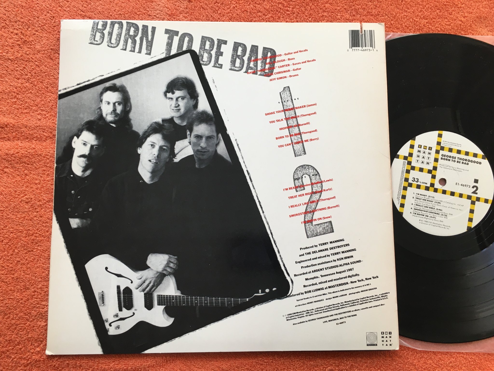 Omslagsbild för skivan GEORGE THOROGOOD born to be bad LP -88 EMI E1-46973