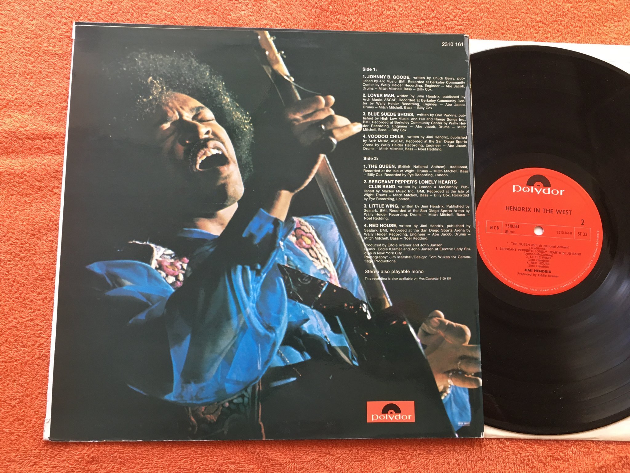 Omslagsbild för skivan JIMI HENDRIX in the west LP -72 POLYDOR 2310161