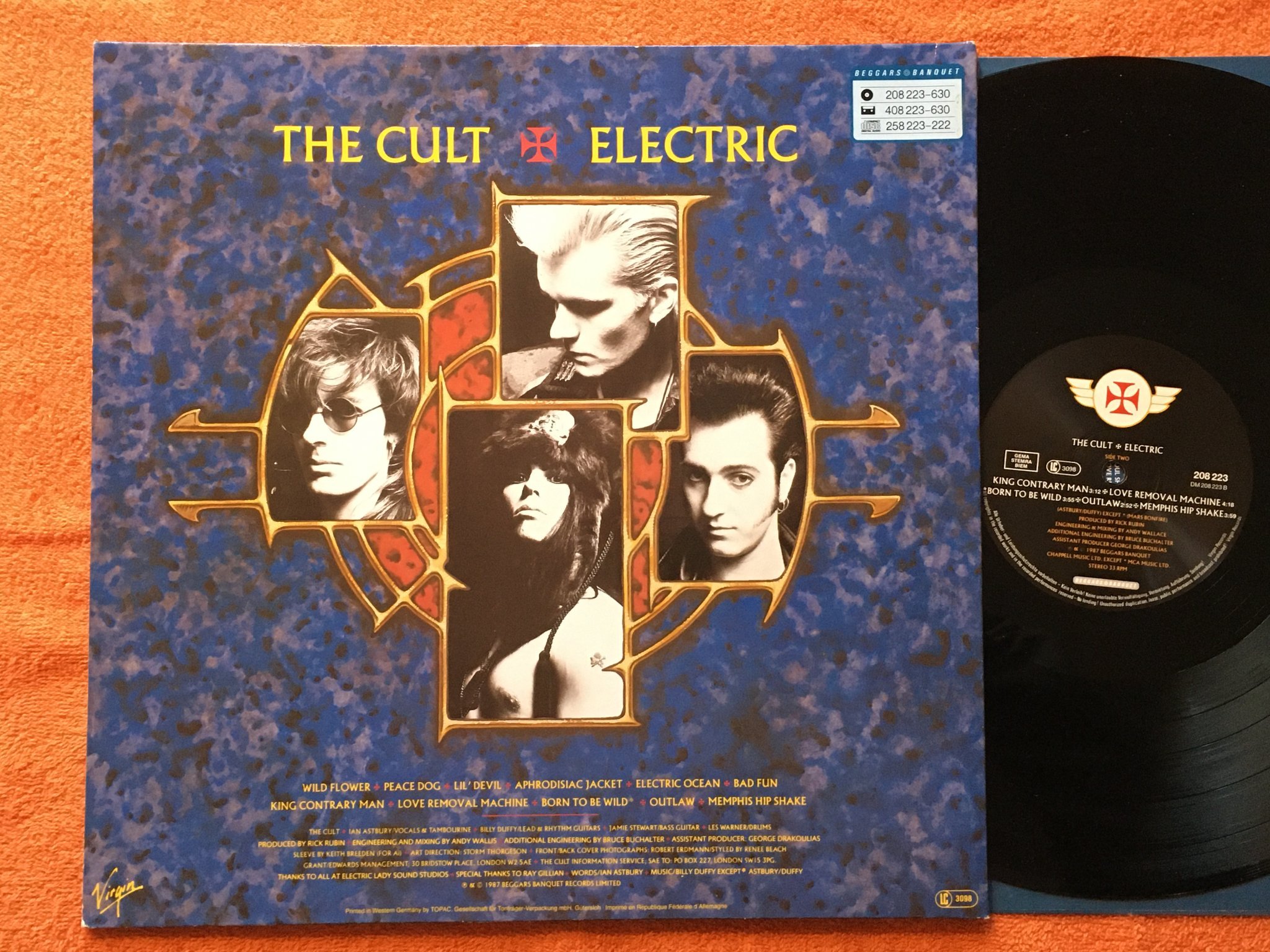 Omslagsbild för skivan THE CULT electric LP -87 BEGGARS BANQUET 208223