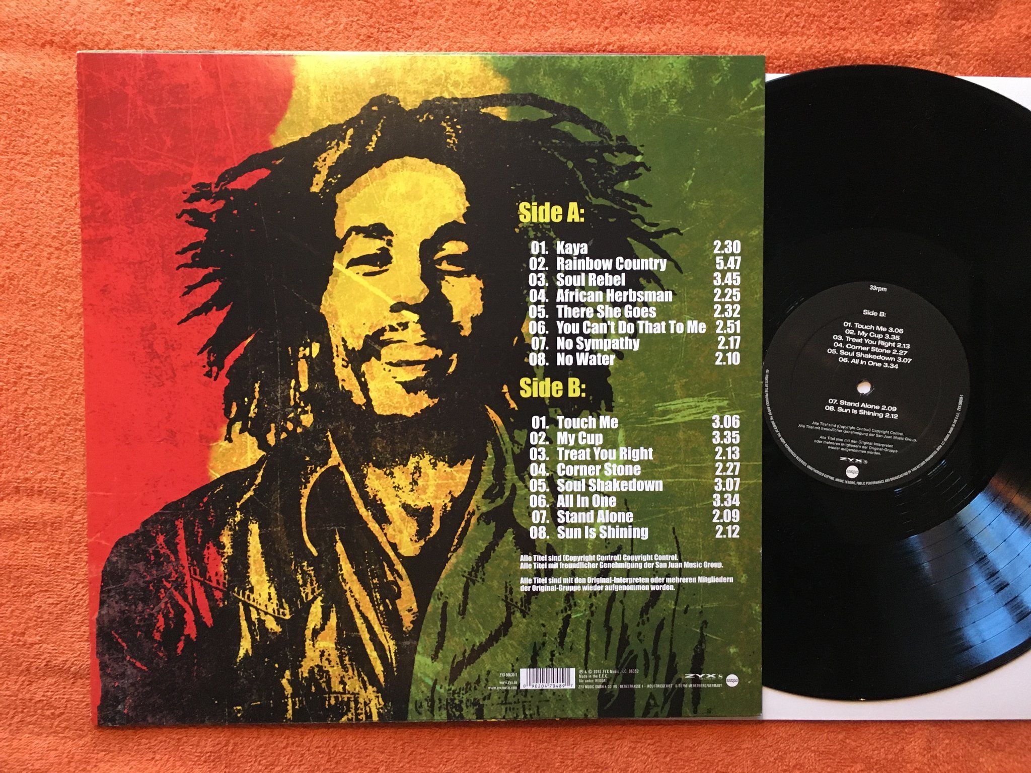 Omslagsbild för skivan BOB MARLEY the best of LP 2015 Ger ZYX 56039-1