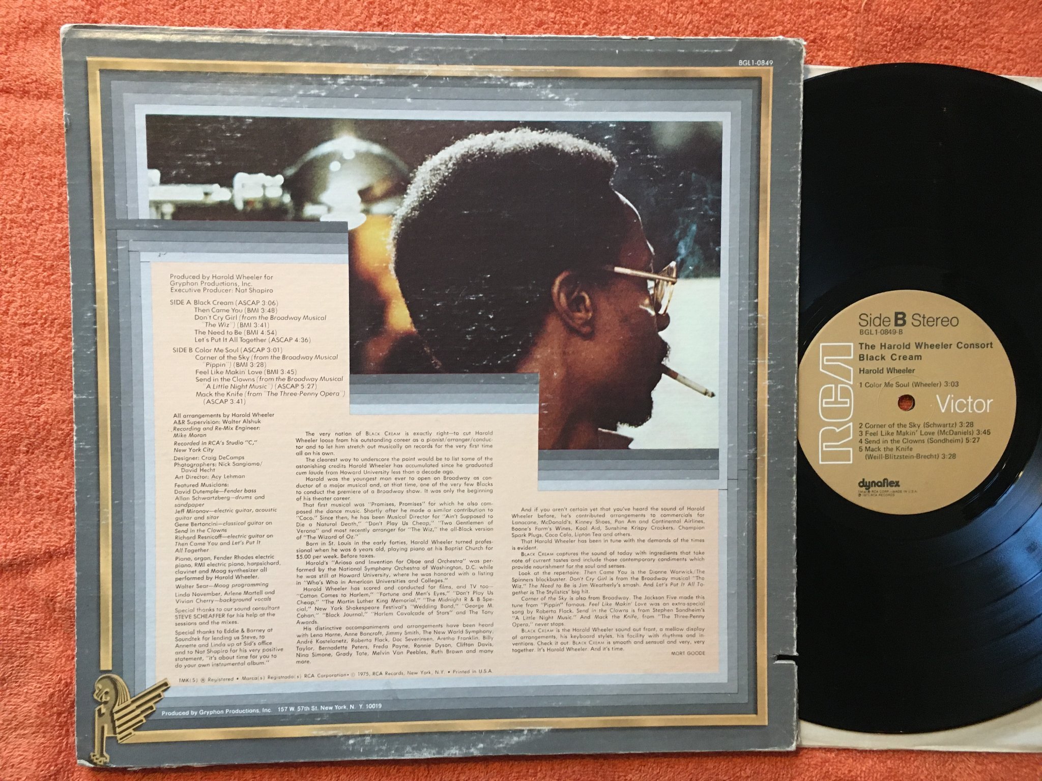 Omslagsbild för skivan THE HAROLD WHEELER CONSORT black cream LP -75 US RCA BGL1-0849