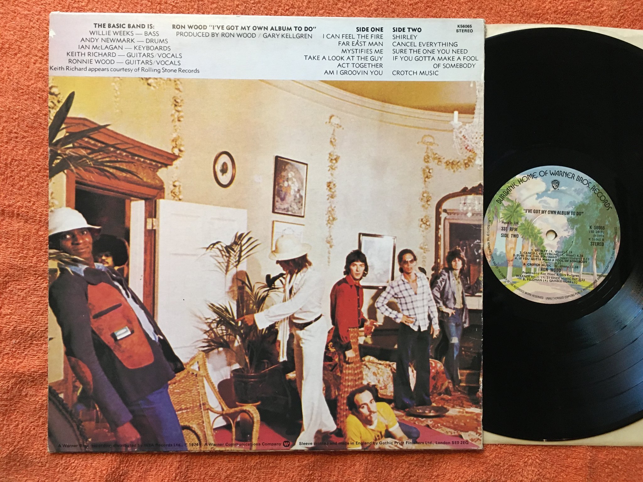 Omslagsbild för skivan RON WOOD I've got my own album to do LP -74 UK WARNER BROS K 56065