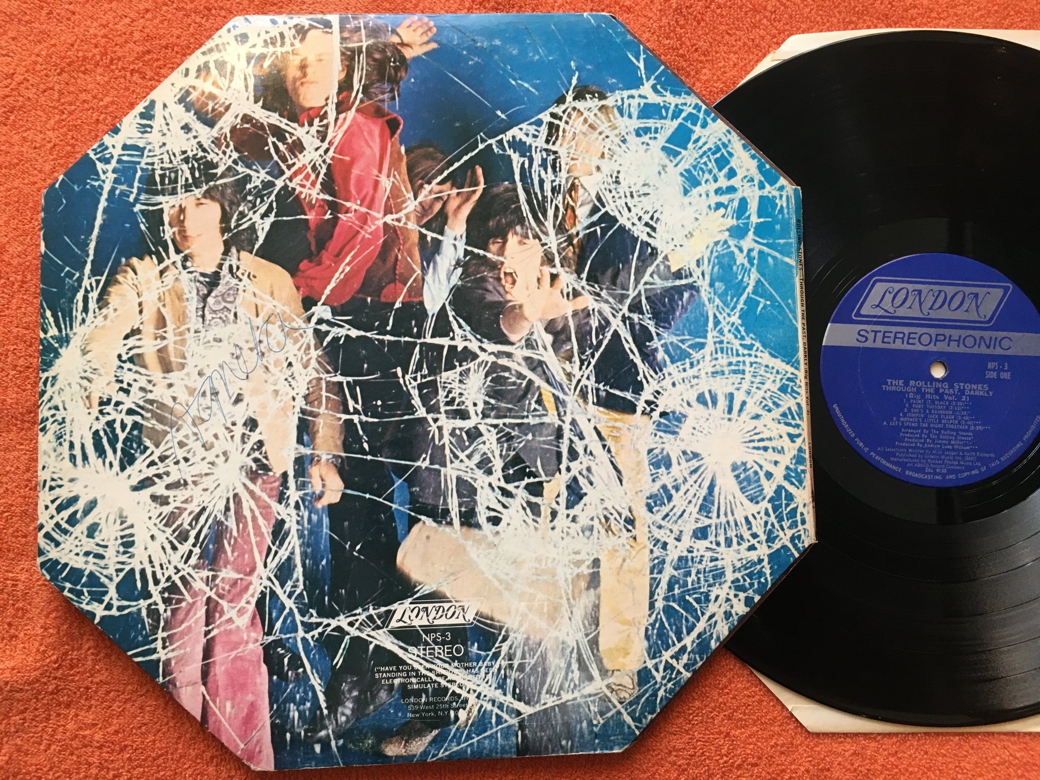 Omslagsbild för skivan THE ROLLING STONES through the past, darkly LP -69 Can LONDON NPS-3