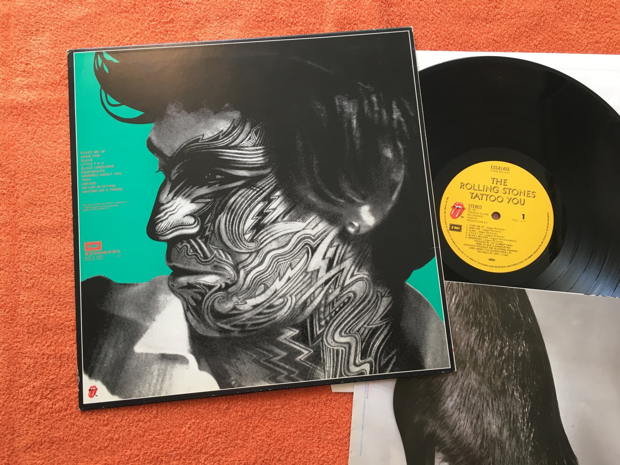 Omslagsbild för skivan THE ROLLING STONES tattoo you LP -81 Japan EMI ESS-81455 