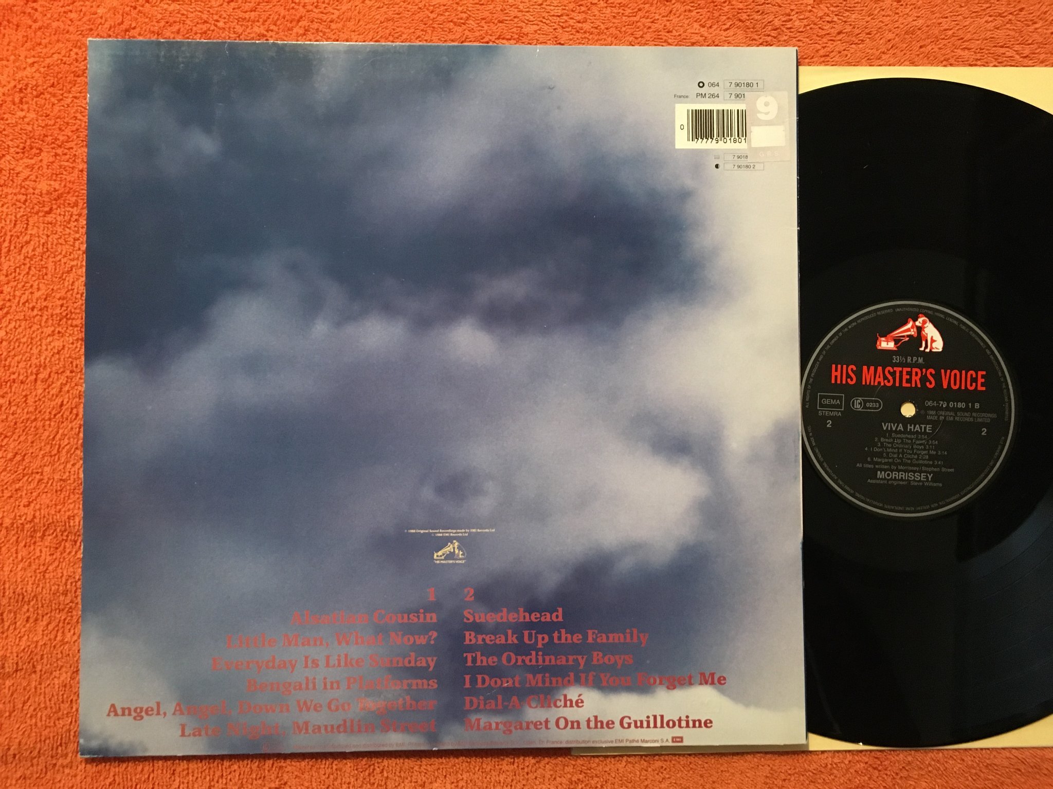 Omslagsbild för skivan MORRISSEY viva hate LP -88 HIS MASTER'S VOICE  064 7 90180 1