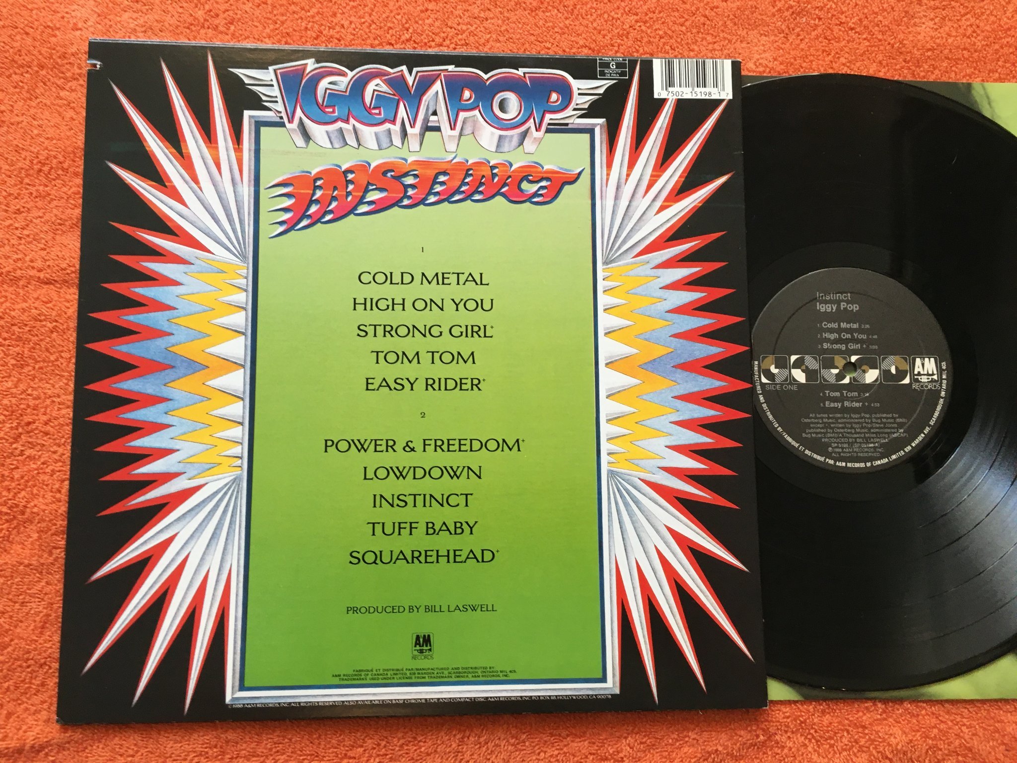 Omslagsbild för skivan IGGY POP instinct LP -88 Can. A&M 075021519817