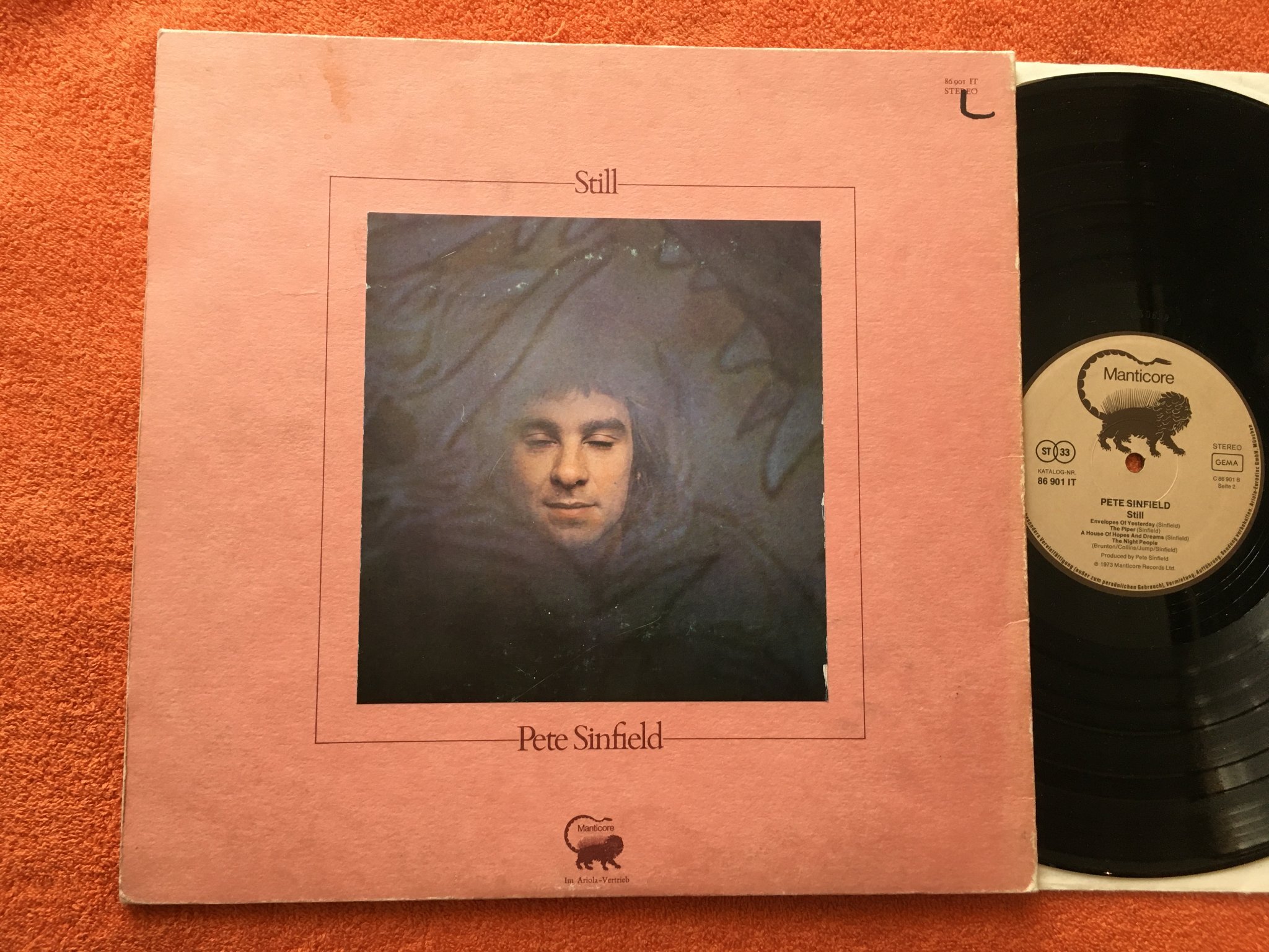Omslagsbild för skivan PETE SINFIELD still LP -73 Ger MANTICORE 86901 IT