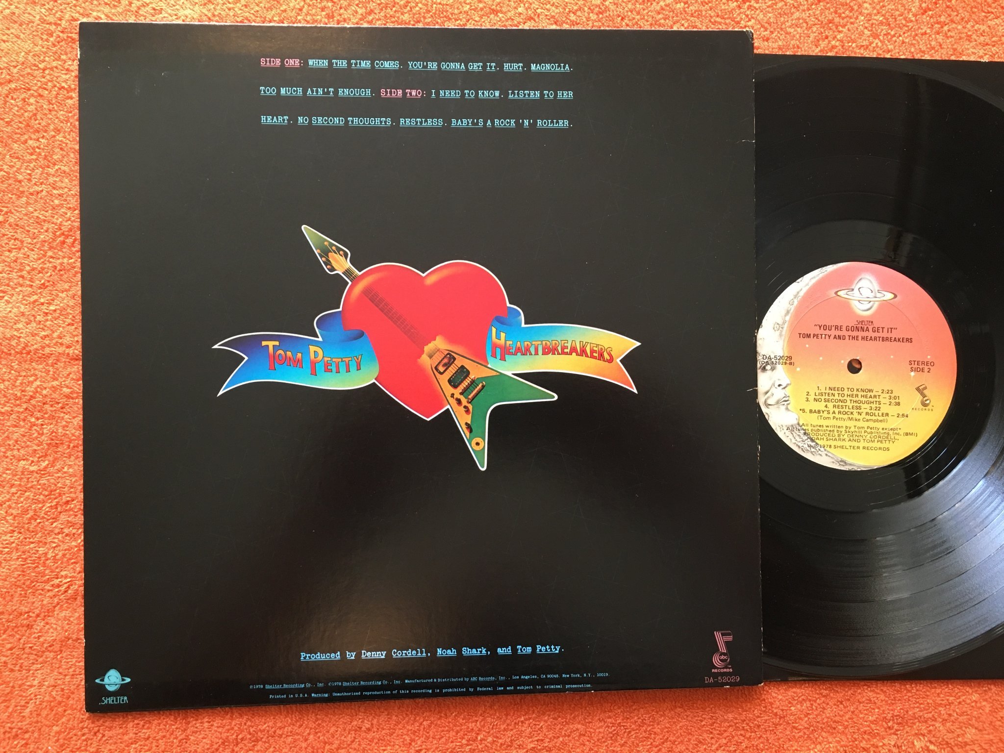 Omslagsbild för skivan TOM PETTY & THE HEARTBREAKERS you're gonna get it LP -78  SHELTER DA 52029