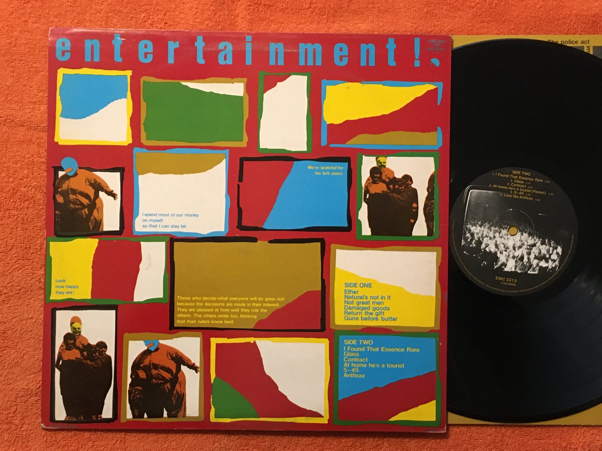 Omslagsbild för skivan GANG OF FOUR entertainment LP -79 UK EMI EMC 3313