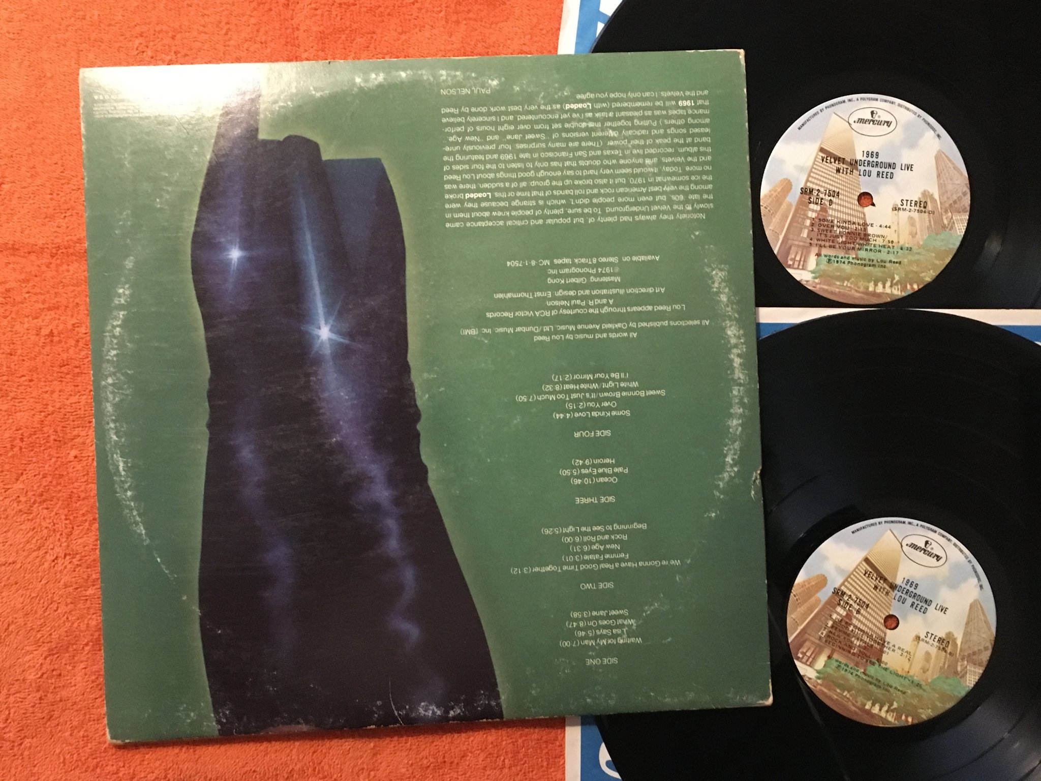 Omslagsbild för skivan VELVET UNDERGROUND live 2xLP -74 US MERCURY SRM-2 7504