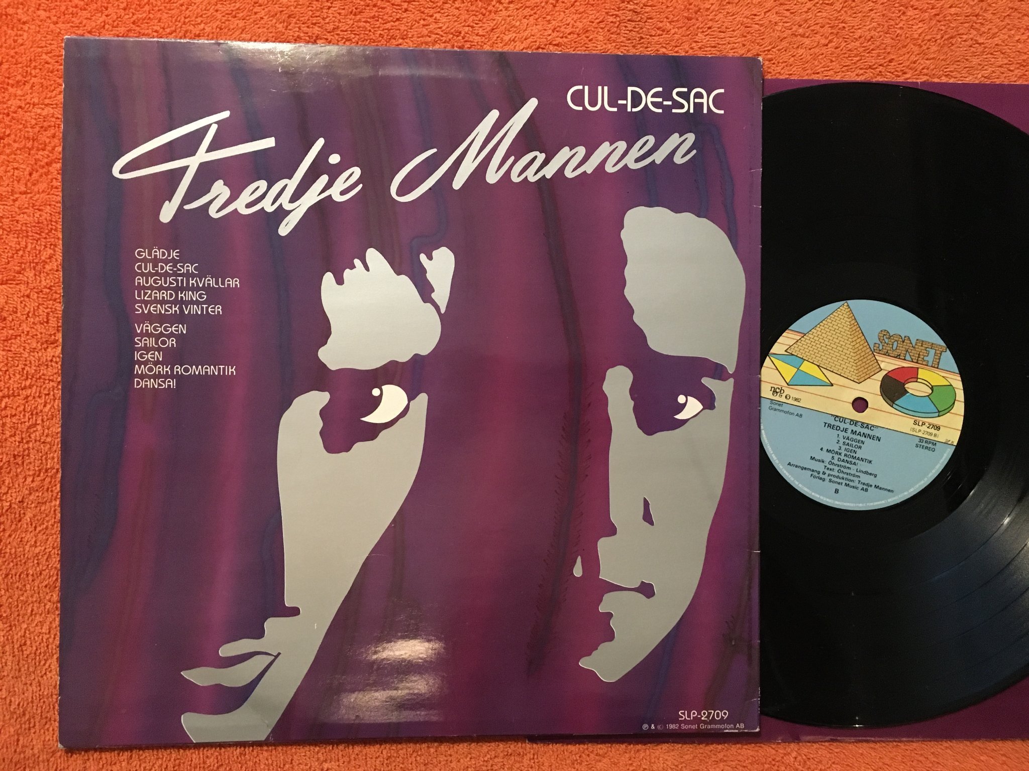 Omslagsbild för skivan TREDJE MANNEN cul-de-sac LP -82 Swe SONET SLP 2709
