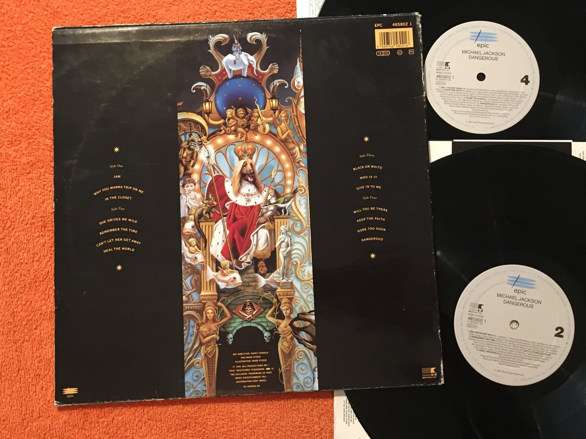 Omslagsbild för skivan MICHAEL JACKSON - dangerous LP -91 Hol EPIC 4658021