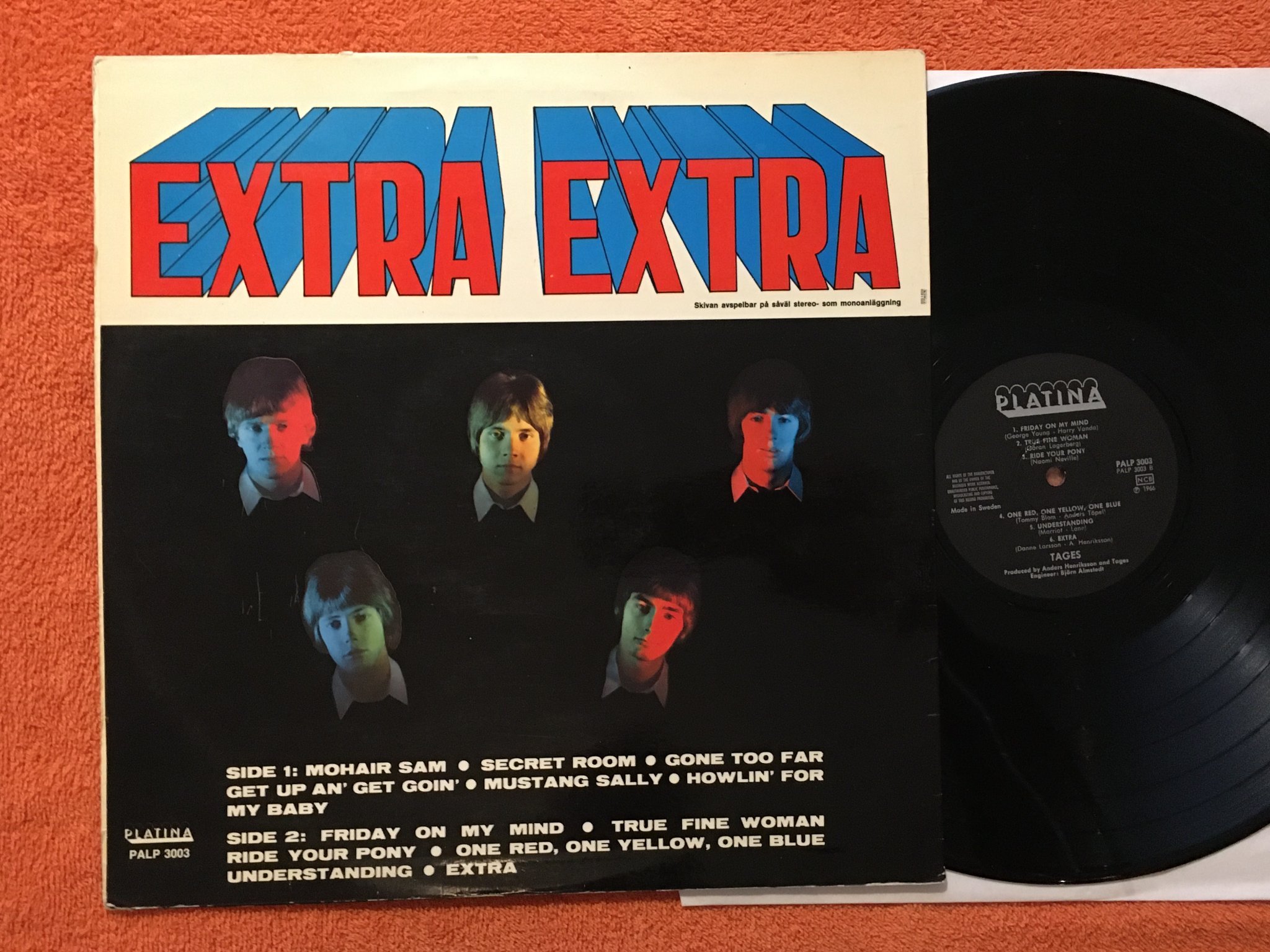 Omslagsbild för skivan TAGES extra extra LP -66 Swe PLATINA PALP 3003