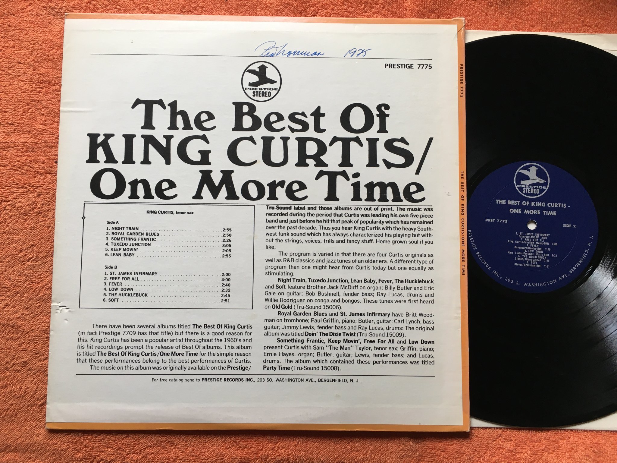 Omslagsbild för skivan KING CURTIS best of one more time LP US PRESTIGE PRST 7775