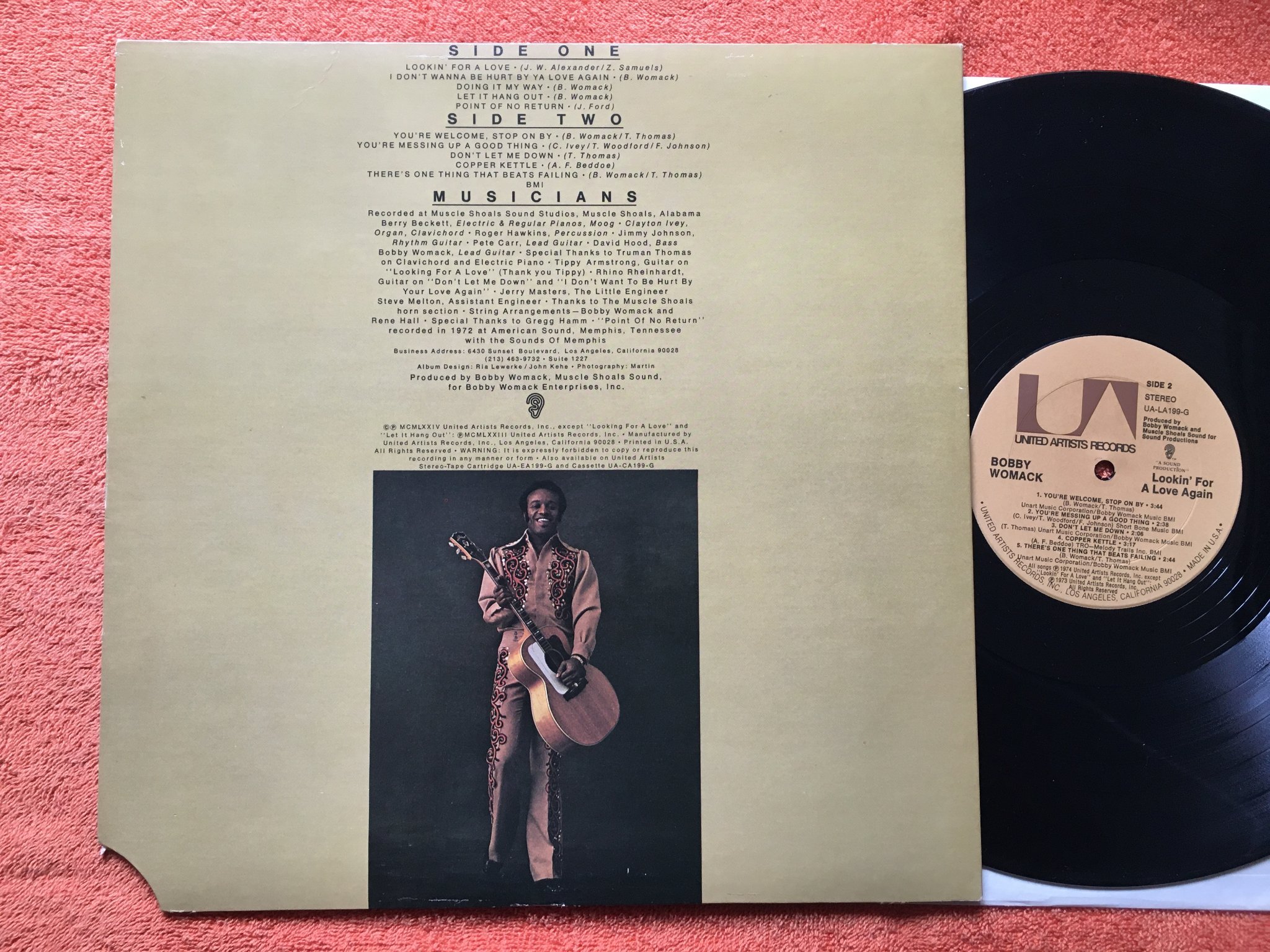 Omslagsbild för skivan BOBBY WOMACK lookin' for a love again LP -74 US UNITED ARTISTS UA-LA 199-G