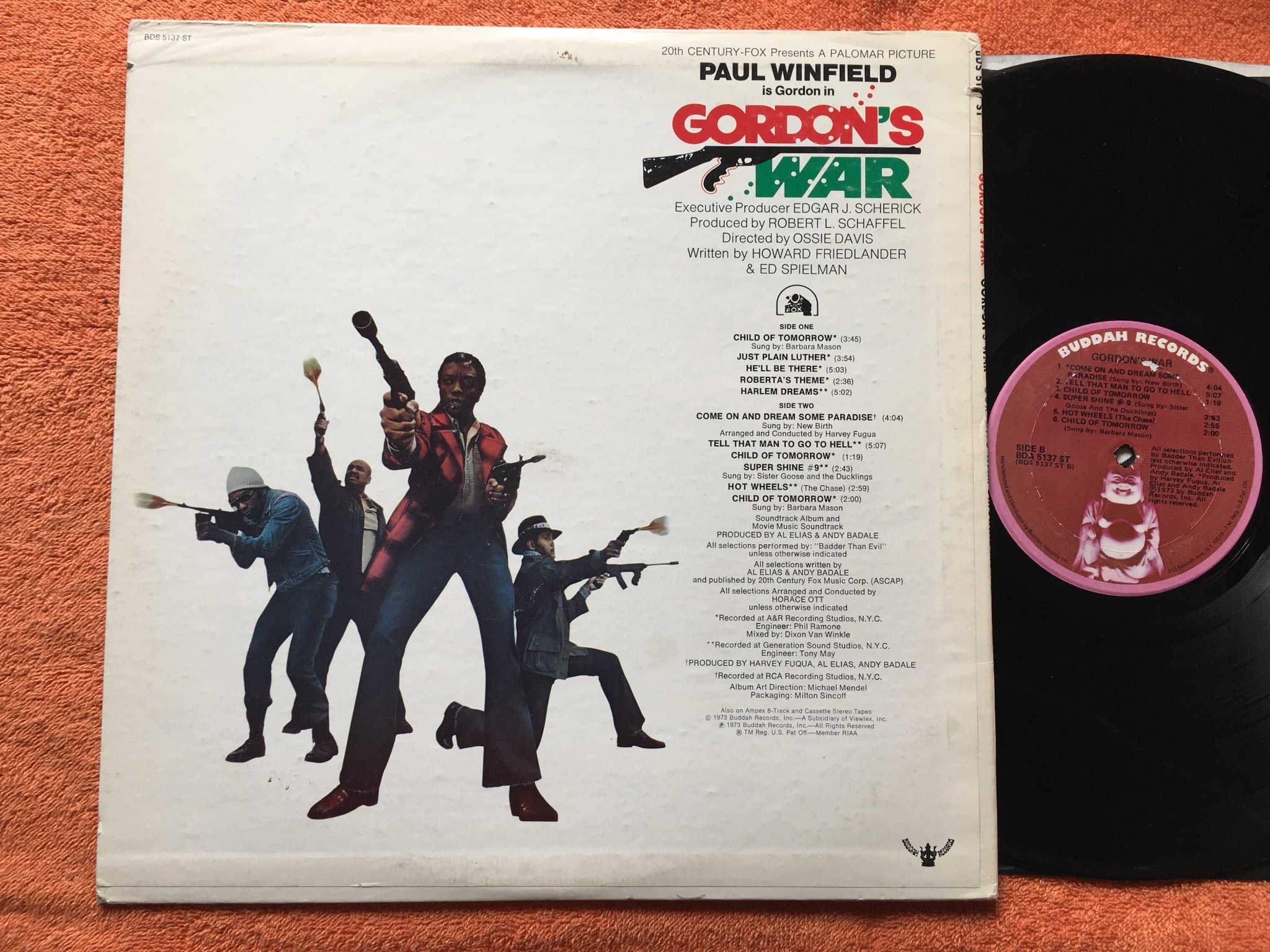 Omslagsbild för skivan GORDON'S WAR LP blaxploitation 1973 US BUDDAH BDS 5137 ST