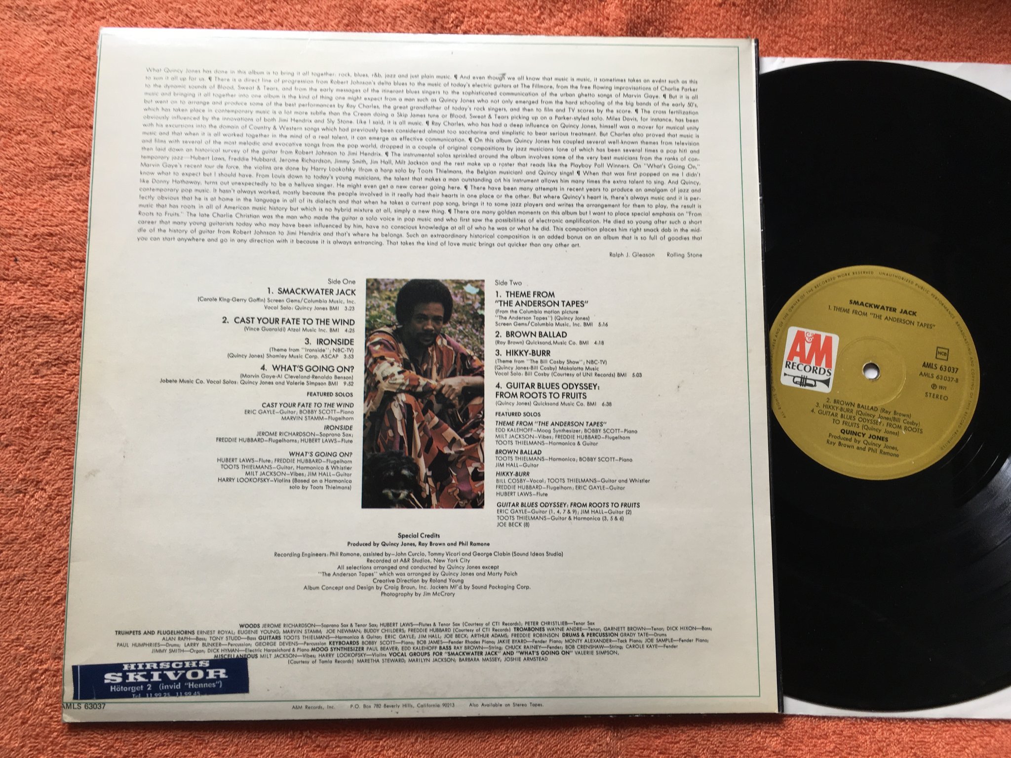 Omslagsbild för skivan QUINCY JONES smackwater jack LP -71 A&M AMLS 63037