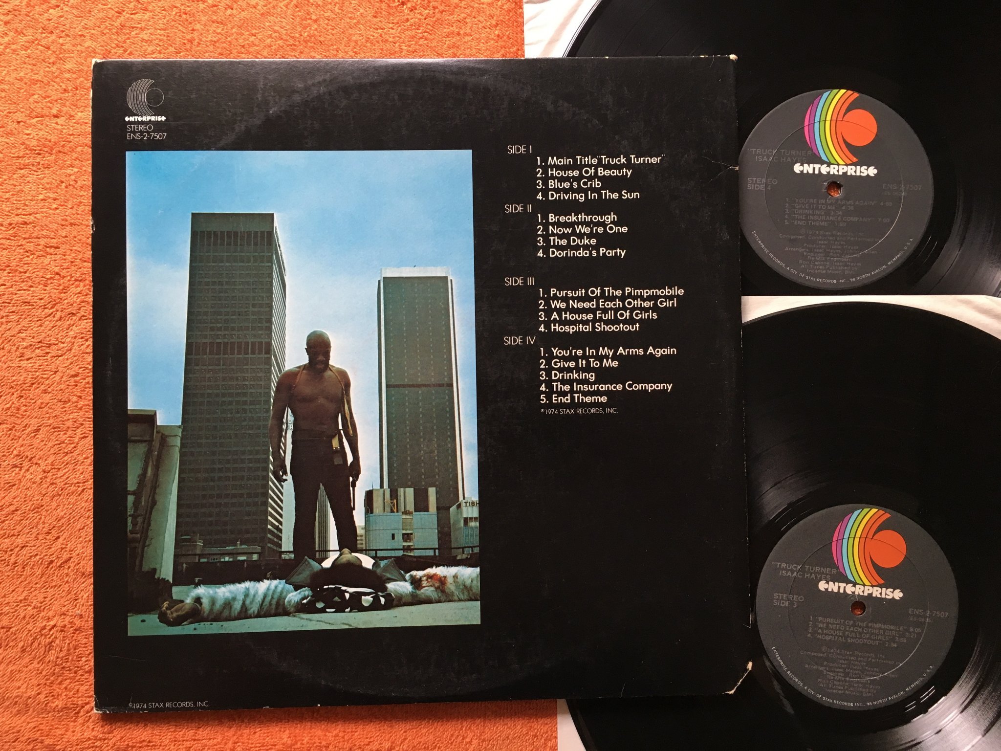 Omslagsbild för skivan ISAAC HAYES truck turner 2xLP -74  US  ENTERPRISE ENS-2-7507 blaxploitation